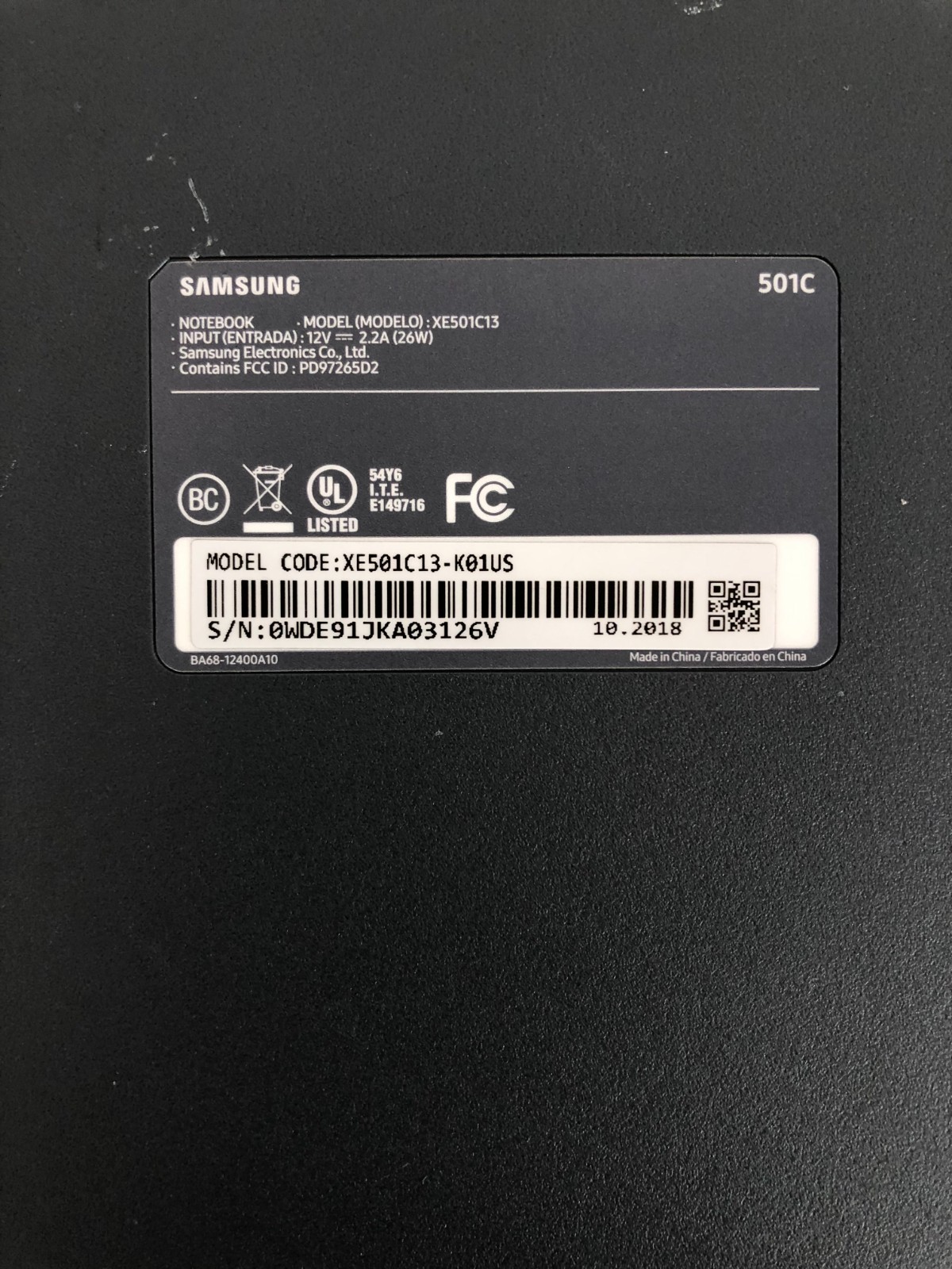 Samsung Chromebook 3 XE501C13-K01US 11.6″ 2GB RAM Charcoal + CHARGER
