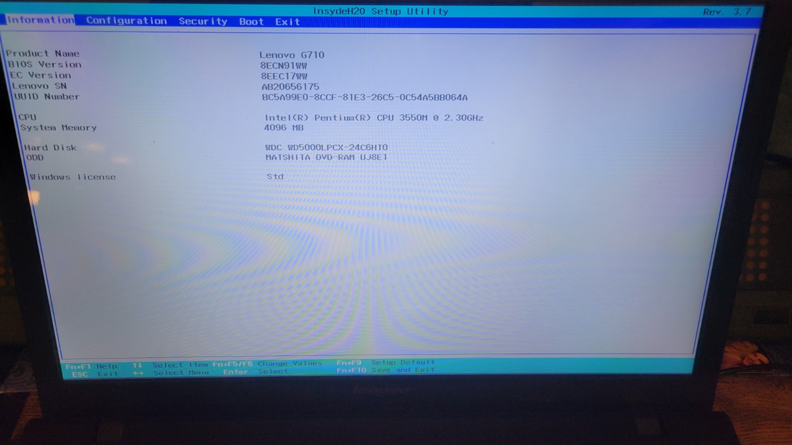 LENOVO G710 17.3″ LAPTOP INTEL PENTIUM 3550M 4GB RAM 500GB HD WIN 8.1 WORKS