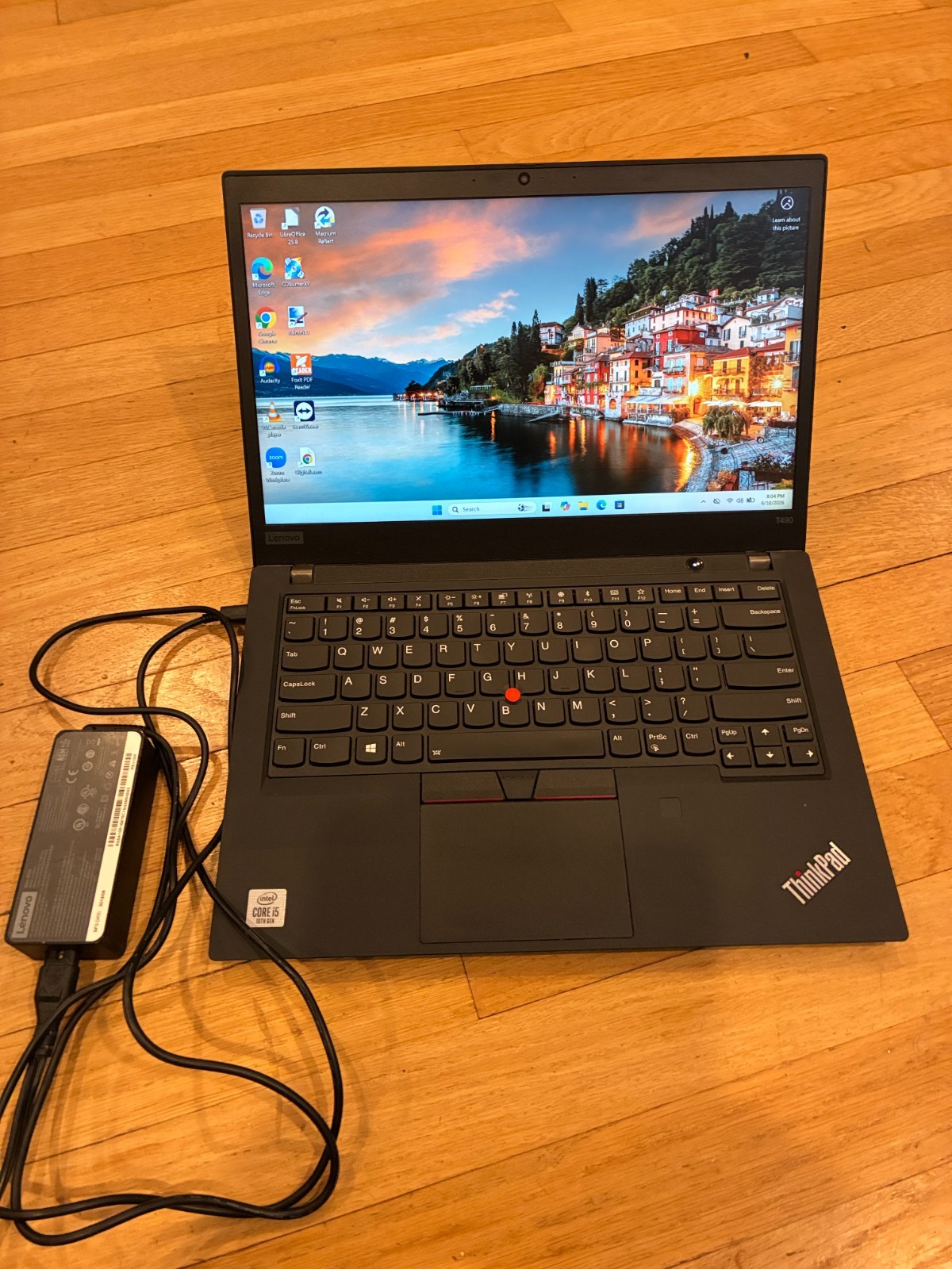 Lenovo ThinkPad T490 Core i5-10210U 1.60GHZ 8GB 256GB WCam Win 11 Pro Cord