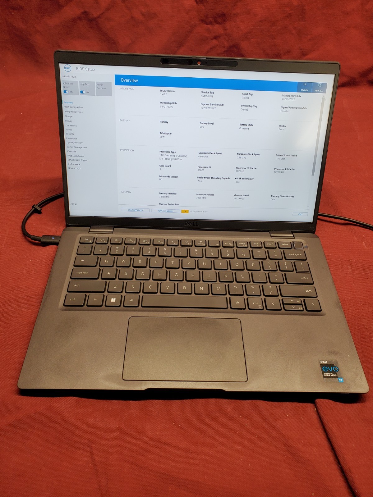 Dell Latitude 7420 i7 1185G7 3.00GHz/ 32GB/ No SSD/ 1920×1080 #2949