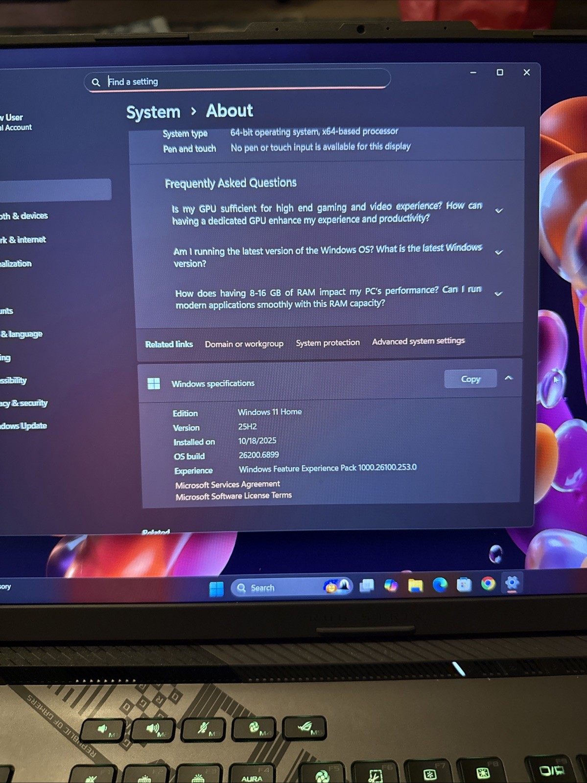 ROG (Republic Of Gamers) Strix G614JI Laptop intel i7-13th 4070 Nvidia Geforce