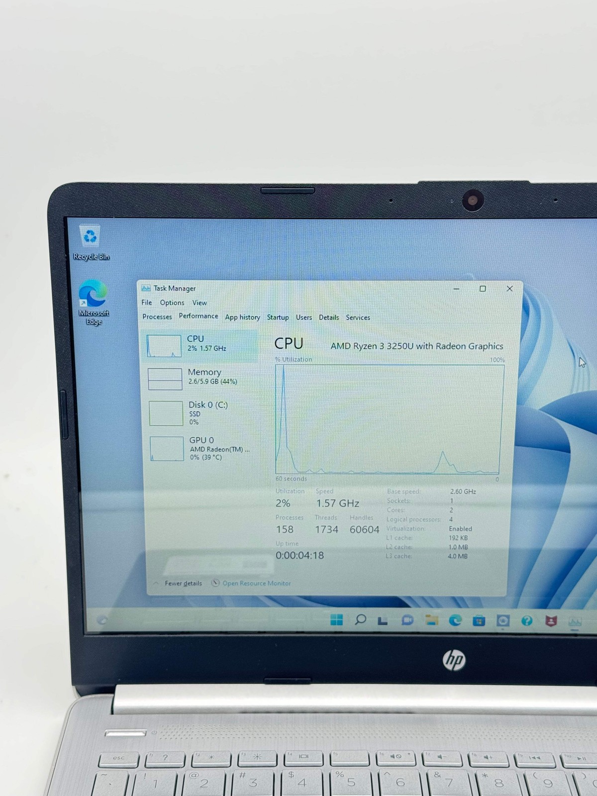HP 14-FQ0033DX AMD Ryzen 3 3250U 8GB 128GB SSD Silver – Won’t Charge For Parts