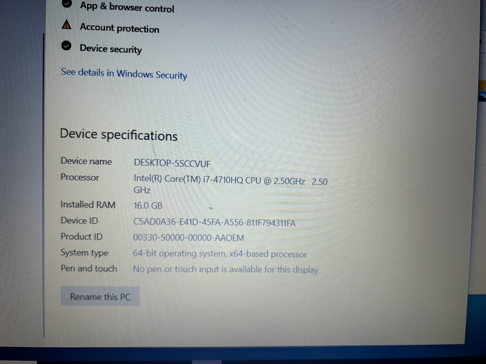 Lenovo 17 inch Y50-70 I7 GFORCE GTX Used/Parts