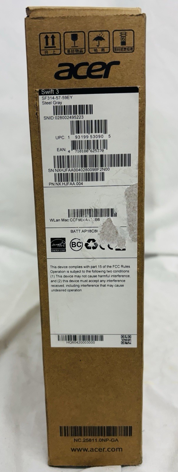 NEW OPEN BOX acer Swift 3 SF314-57-59EY Steel Gray Laptop {P/N# NX.HJFAA.004}
