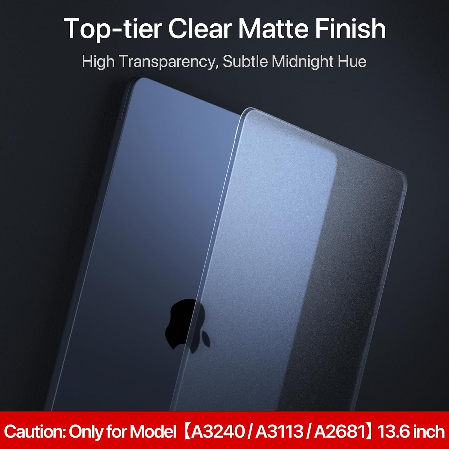 Midnight Clear Matte Case for MacBook Air 13/13.6-inch (M5/M4/M3/M2, 2022–2026)