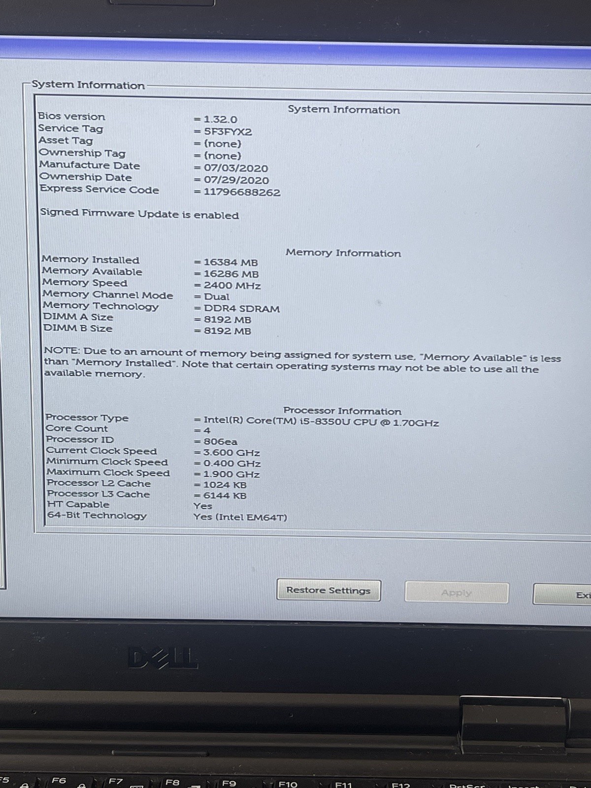 Dell Latitude 5420 Rugged Intel i5-8350U 8GB 256GB SSD W11 Pro GPS 2-Batteries