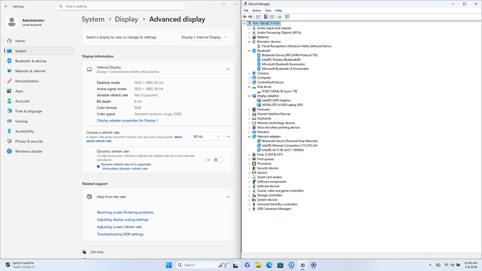 Dell Precision 7770 17″ FHD I7-12850HX 1TB 32GB W11P RTX A1000 GPU Webcam IRCam