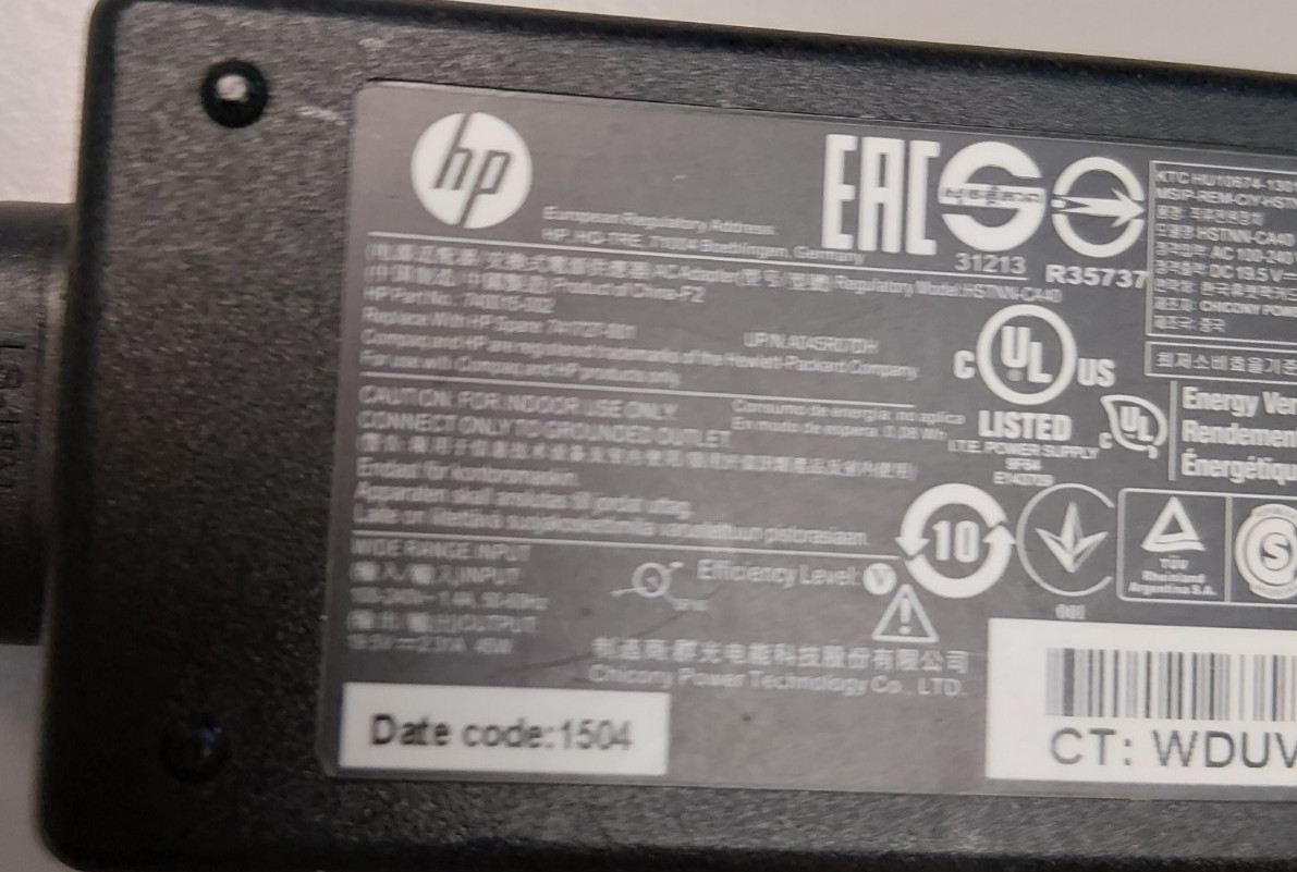 HP 15-R132WM ORIGINAL HP RECHARGER