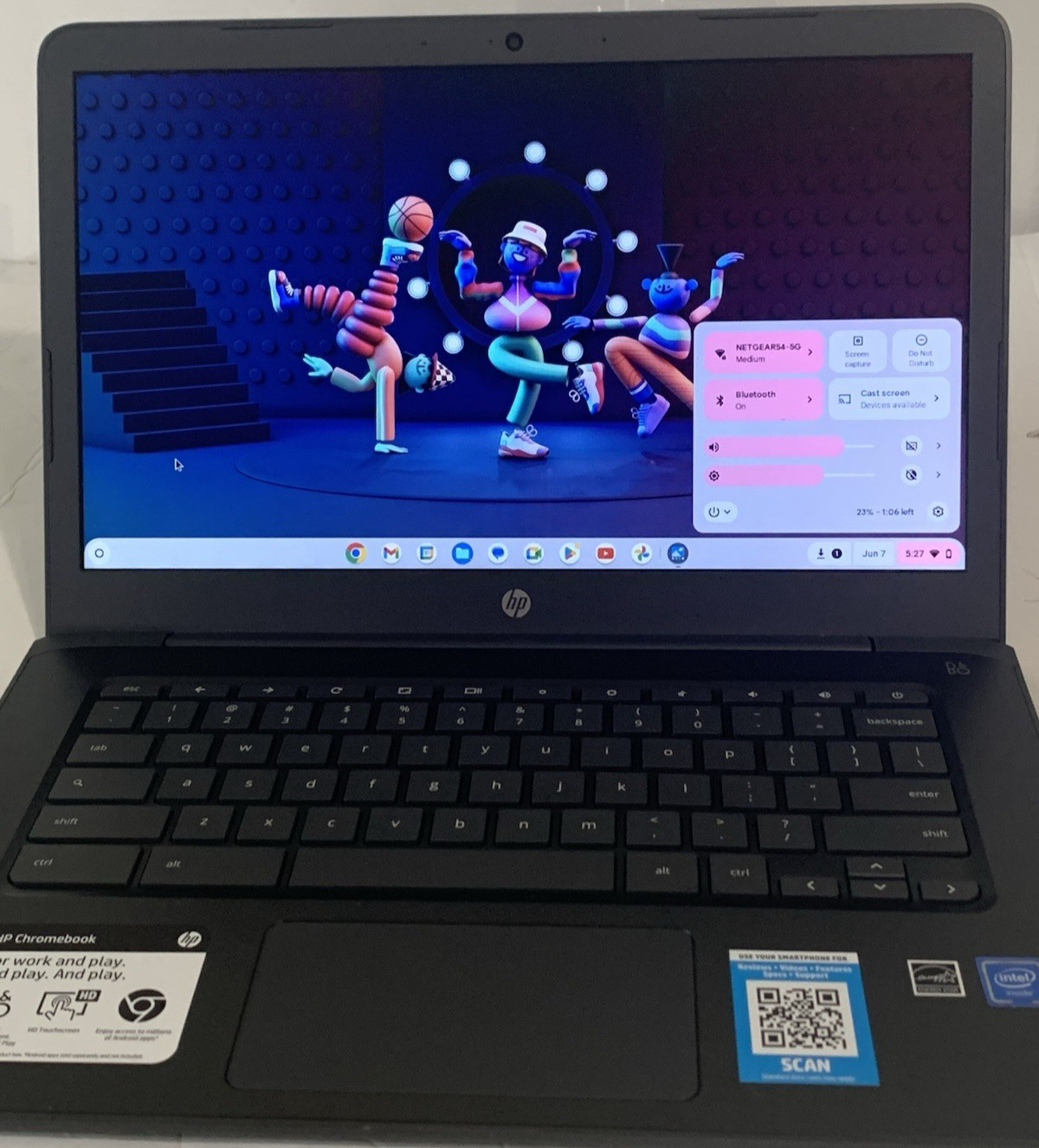 HP Touchscreen Chromebook 14″ Intel Celeron 1.1GHz 4GB RAM 32GB eMM Adapter