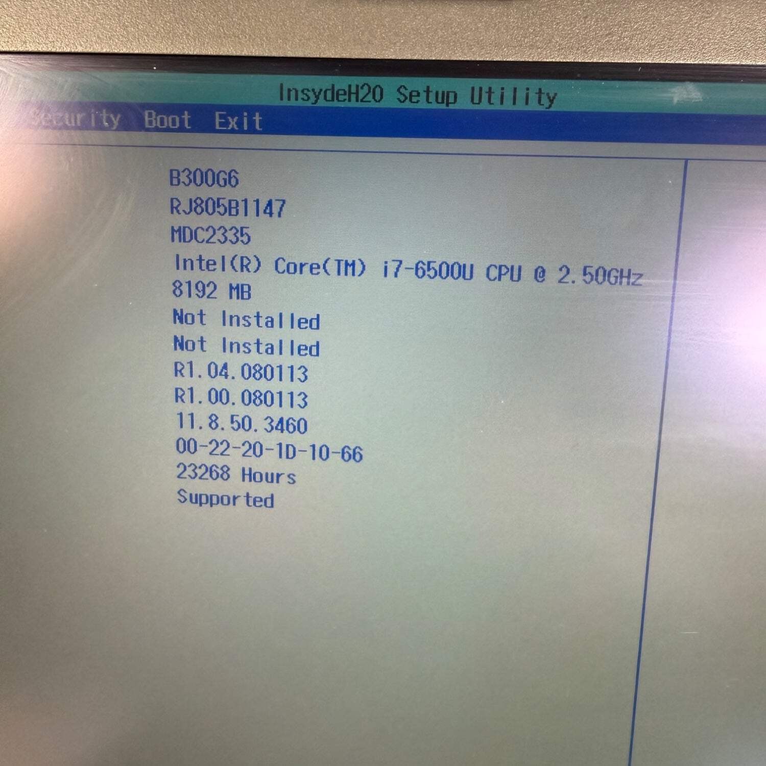 Getac B300 G6 Rugged Laptop i7-6500U 2.6GHz 8GB DDR4 NO SSD N0 CADDY