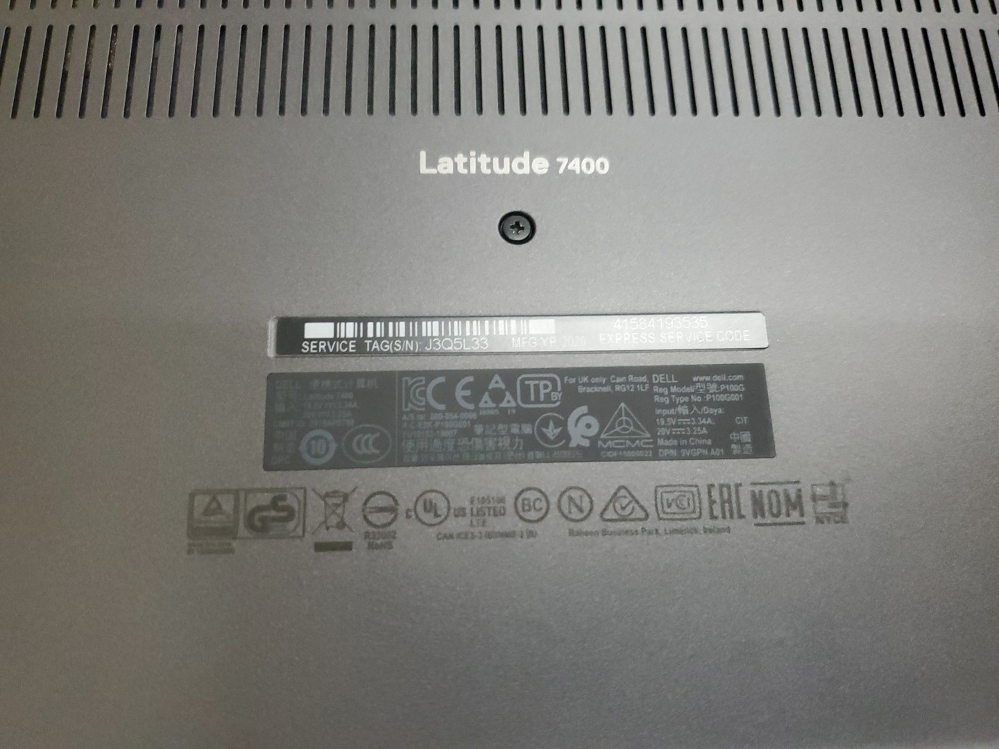 Dell Latitude 7400 14″ i5-8365U 8GB 256gb SSD Laptop W11P 123125-2