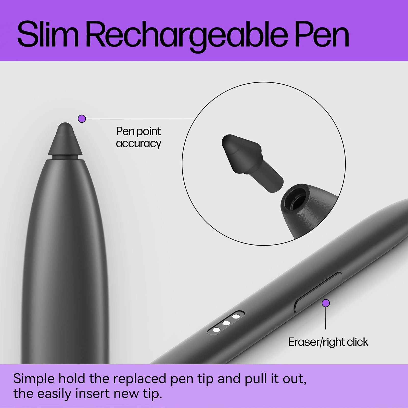 Slim Active Pen for HP EliteBook x360 G3/G4/G6/G7/G8/G9 Elite x2 ZBook Studio x3