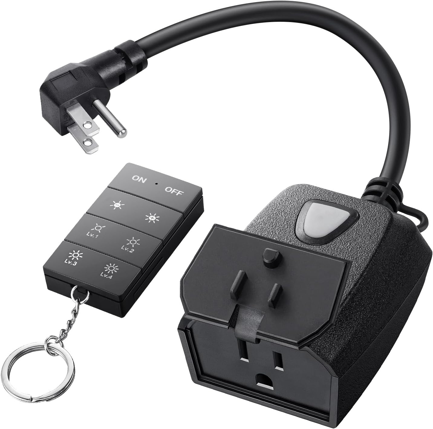 Outdoor Dimmer for String Lights, 100FT Remote Range, IP44 Waterproof Plug-In Di