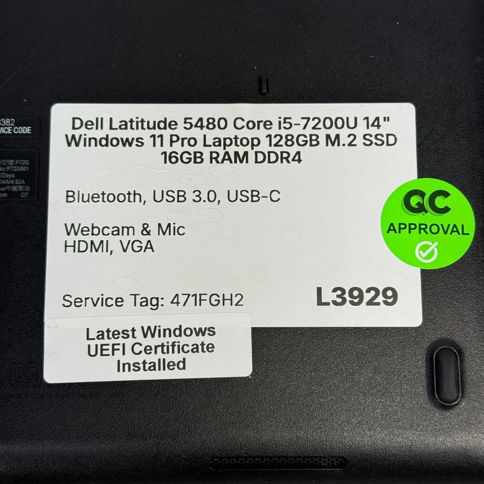 Dell Latitude 5480 Core i5 14″ Windows 11 Pro Laptop 128GB SSD 16GB *SEE PICS