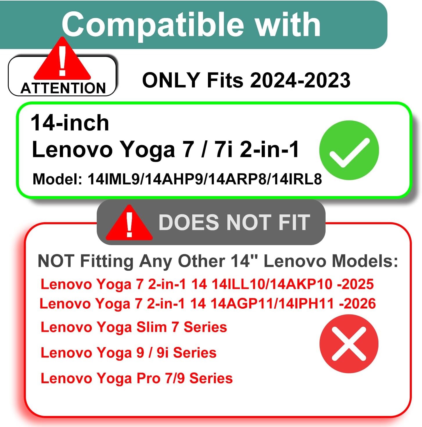 3-Pack Designed for 2024-2023 Lenovo Yoga 7 / 7i 14″ 2-in-1 Touchscreen Laptop S