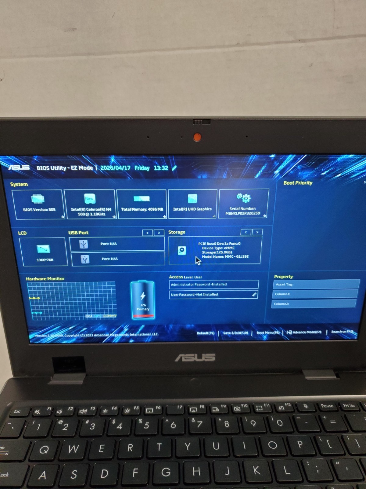 Lot of 10 ASUS BR1100CK 11.6″ Intel N4500 4GB RAM 128GB SSD NO OS! BIOS PW! #69