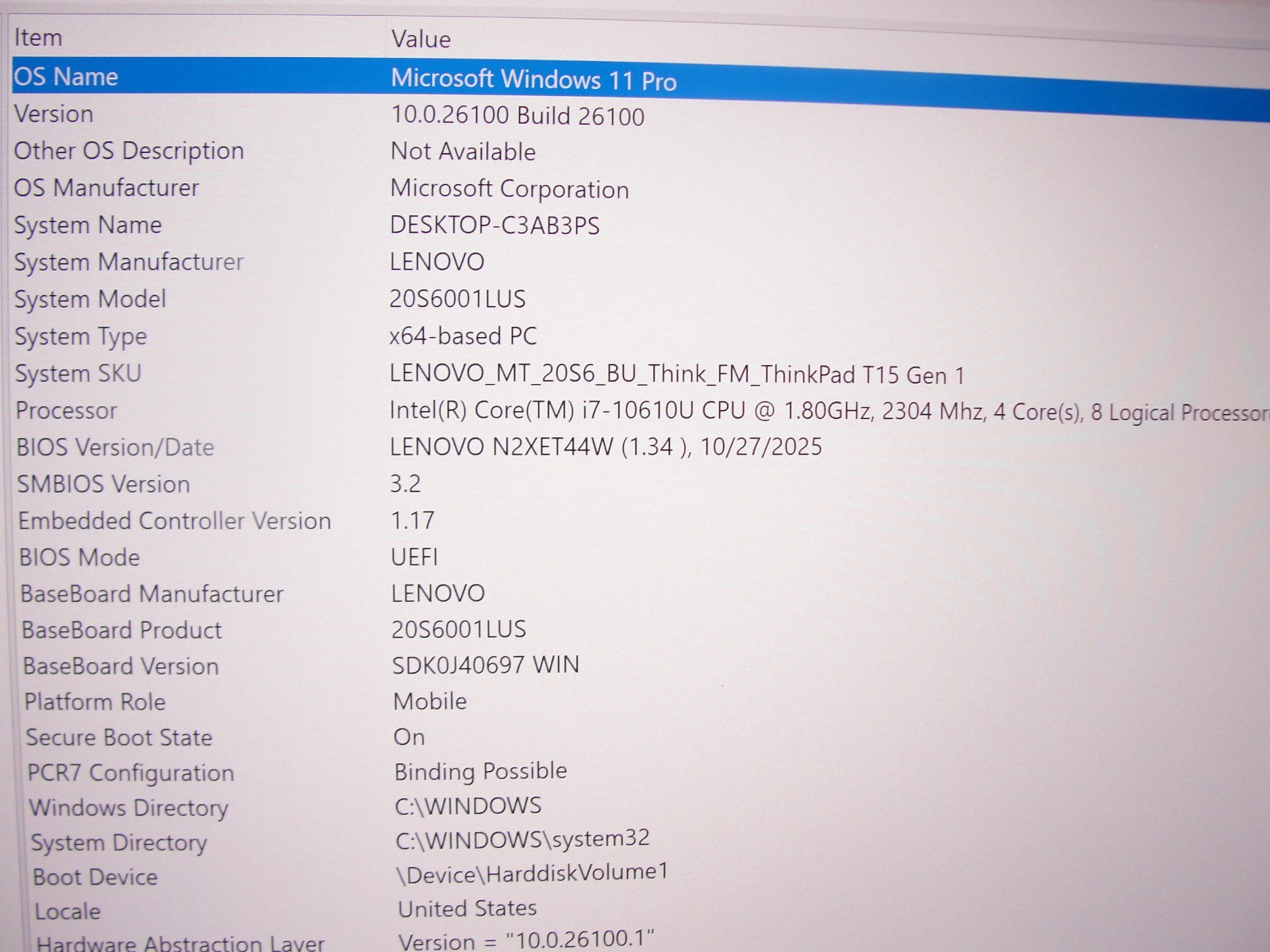 Lenovo ThinkPad T15 Gen1 15.6″UHD i7-10610U 1.8GHz 16GB RAM 256GB SSD NV MX330
