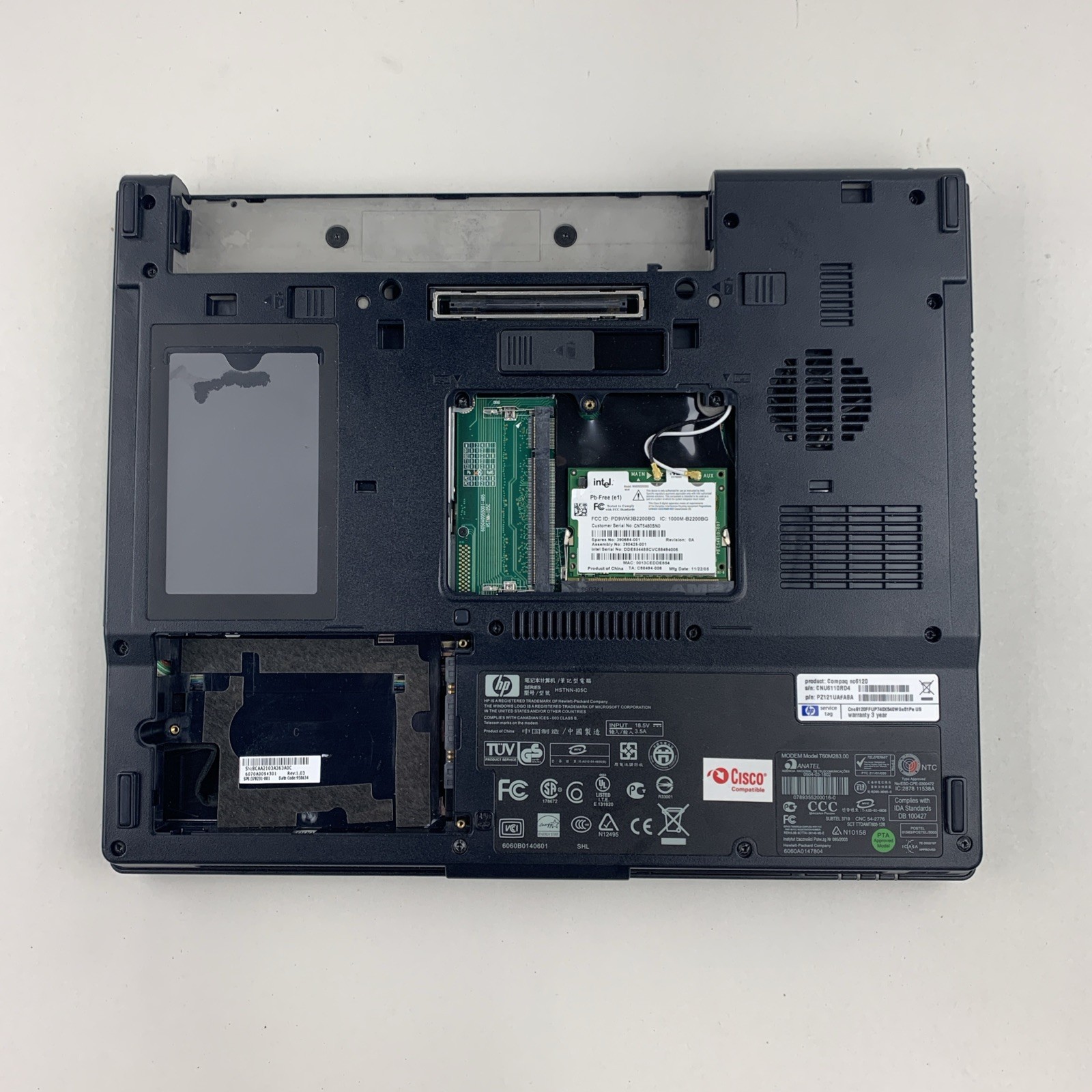 HP Compaq NC6120 Intel Pentium-M 1.73GHz 512MB RAM 15″ No Battery No HDD/OS