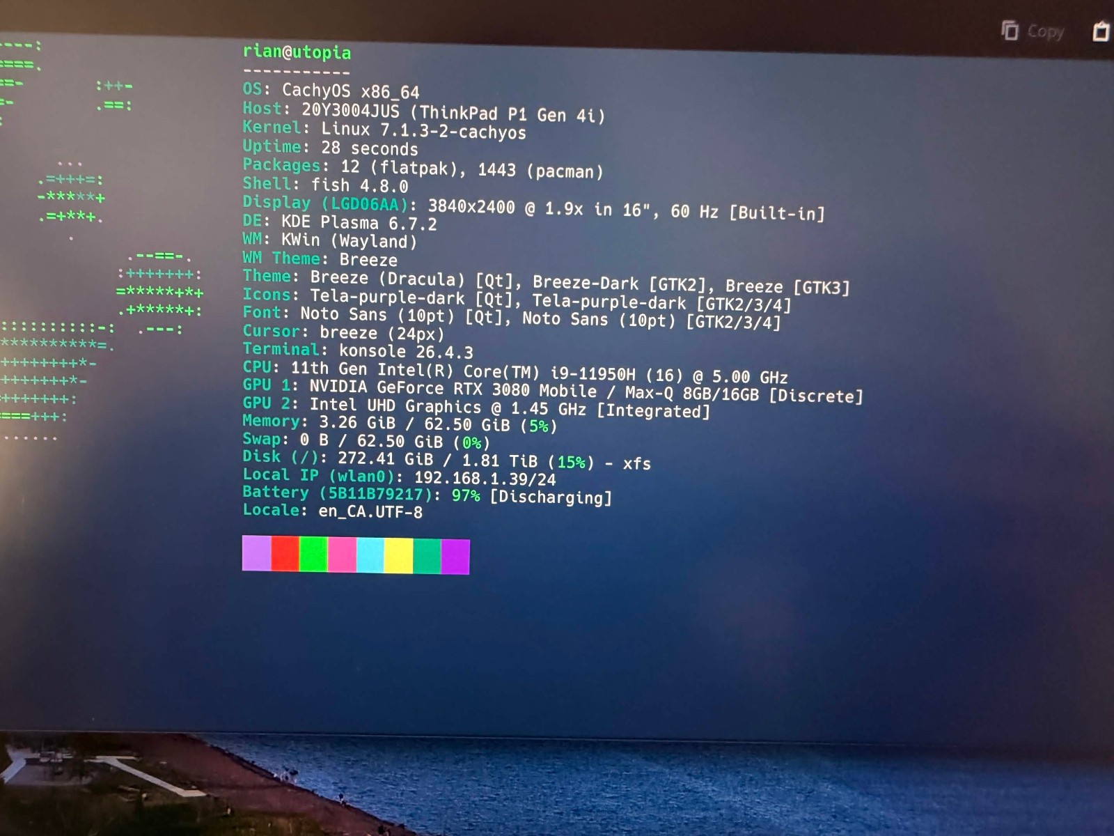 Lenovo ThinkPad P1 Gen4i, 4k UHD+ screen, 11th gen i9, RTX 3080, 64GB RAM, 2TB