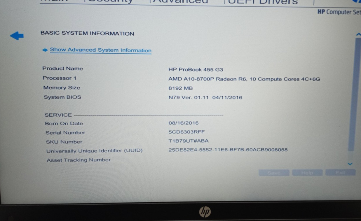 HP ProBook 455 G3 AMD A10-8700P r5@1.80GHz 8GB RAM 500GB HDD No OS/Battery MC748