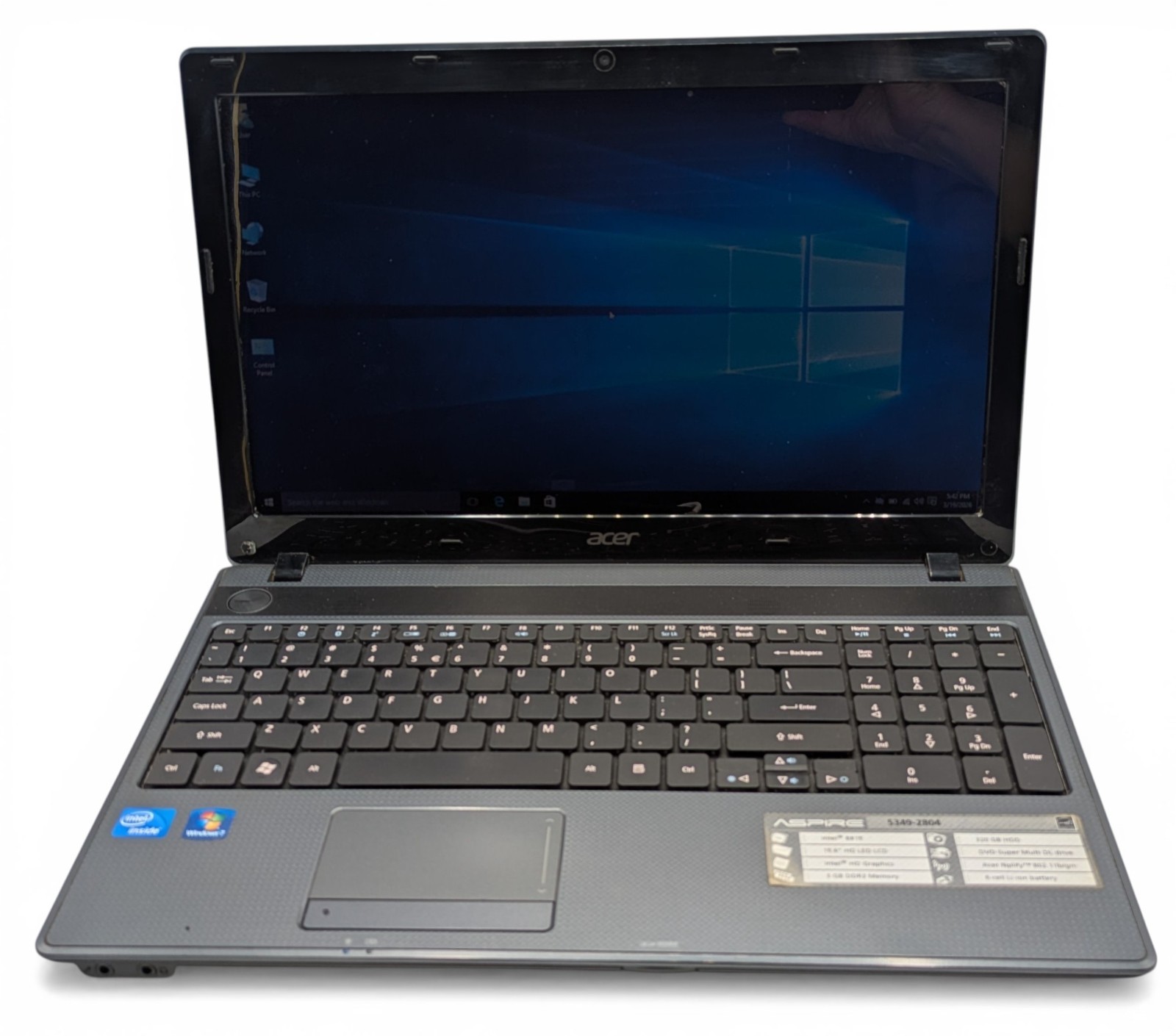 Acer Aspire Celeron 1.6 GHz 3 GB DDR3 320 GB HDD 15.6″ Laptop 5349-2804 WORKS