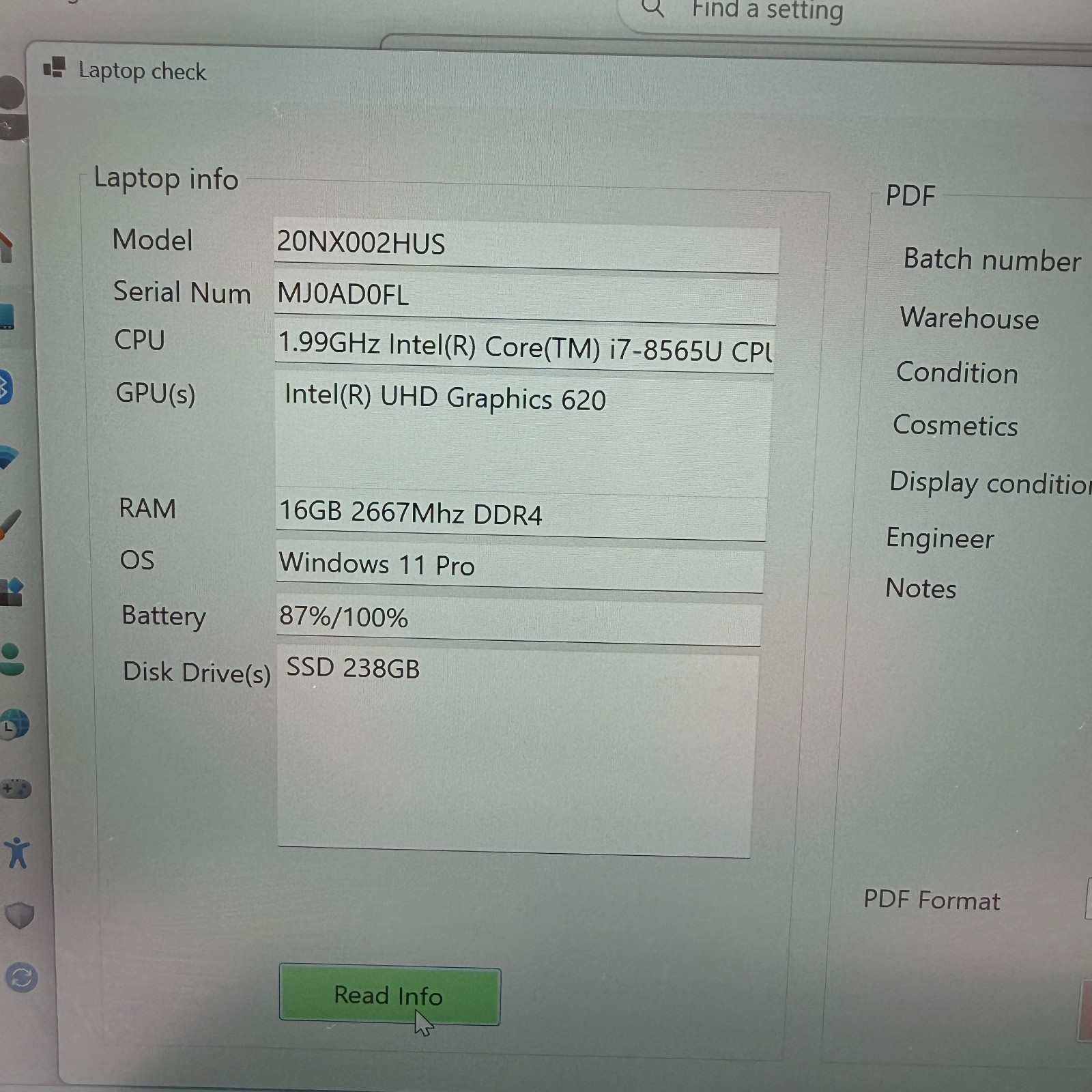 Lenovo ThinkPad T490s 14″ i7-8565U 16GB RAM 256GB SSD Win11 Pro Fingerprin Fair
