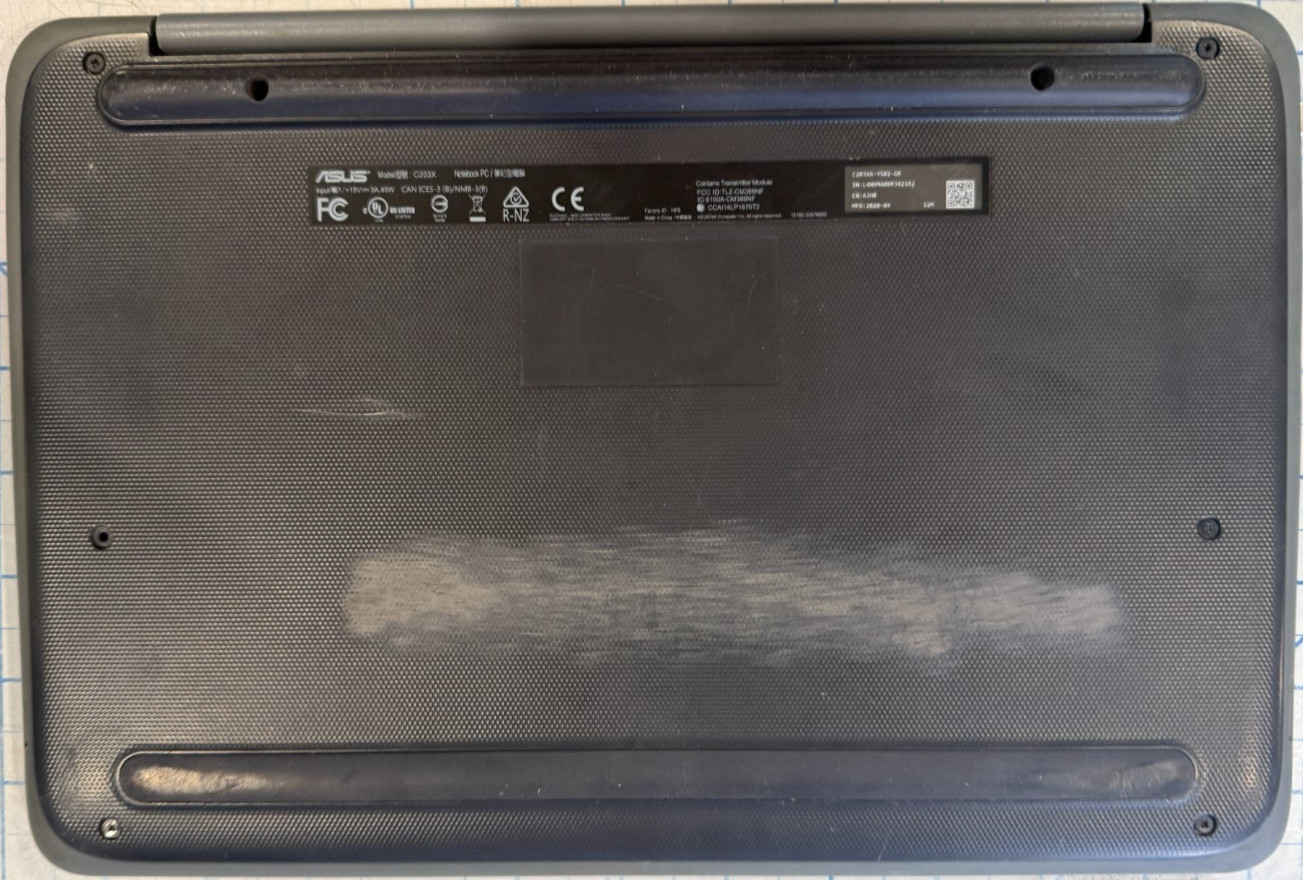 Asus Chromebook C203XA-YS02 11.6″ 4GB RAM, 4GB eMMC Rugged & Spill Resistant