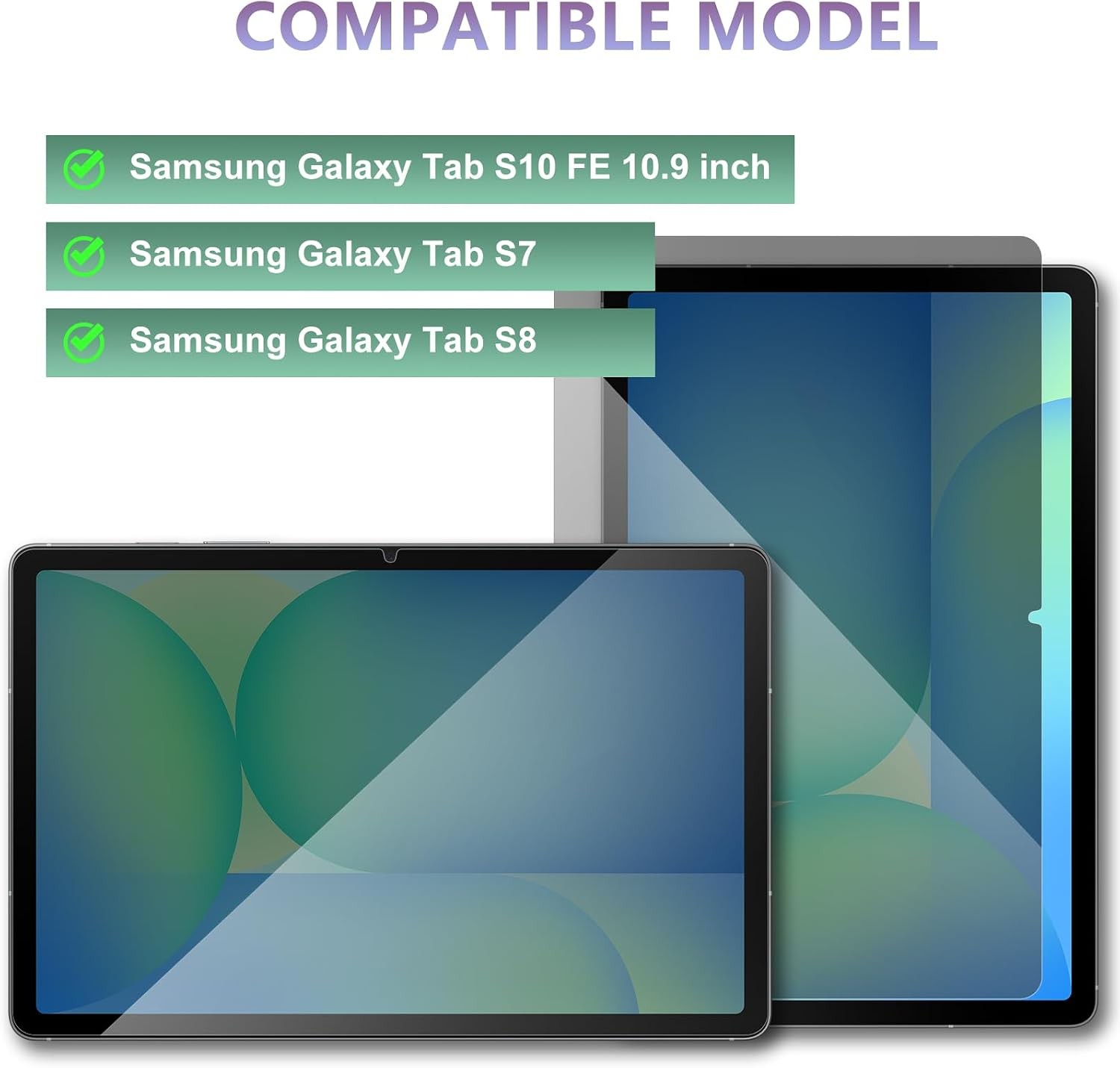 10.9“ Privacy Screen Protector for Samsung Galaxy Tab S10 FE/S7/S8, Anti Blue Li