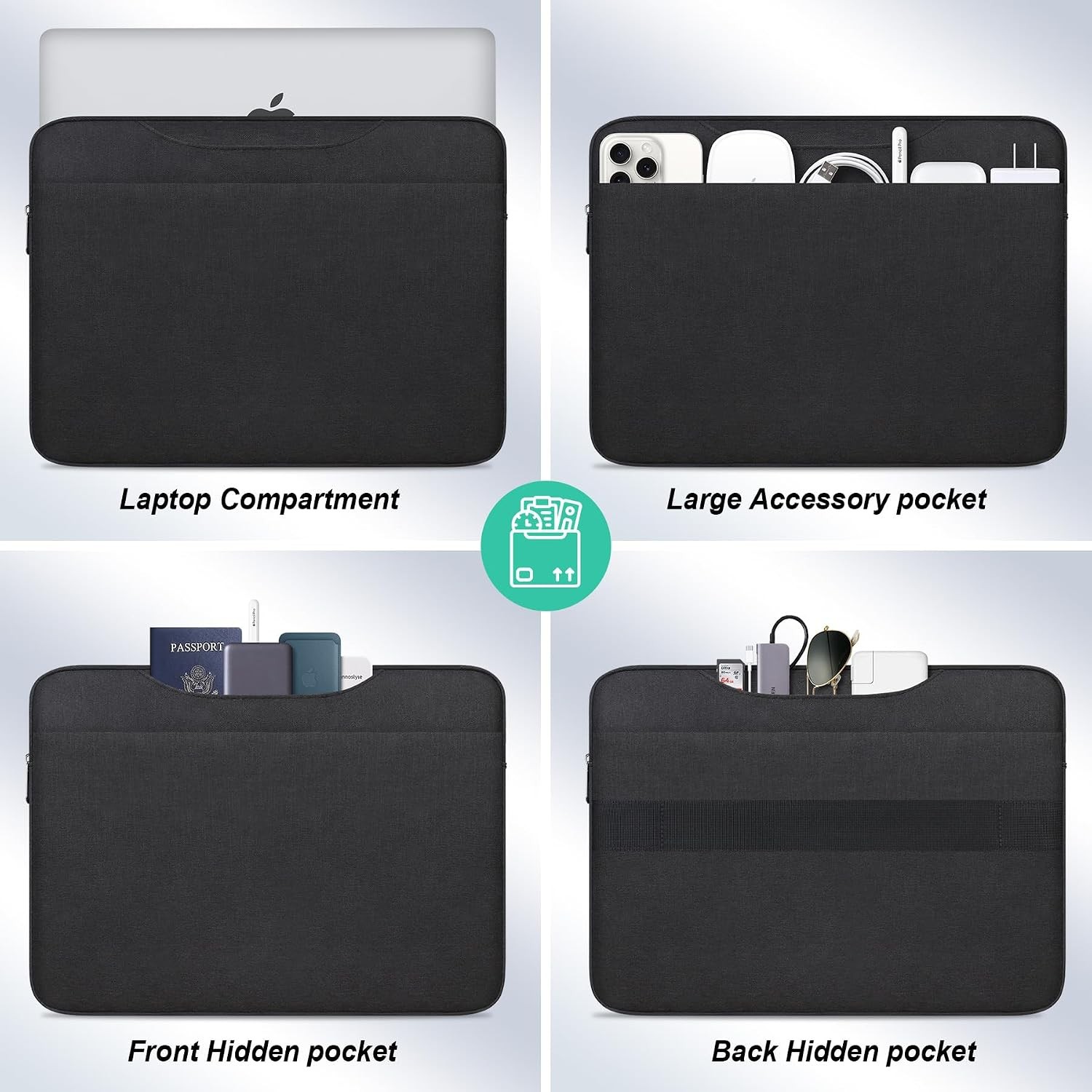 14 Inch Laptop Sleeve Case Computer Bag for HP Stream 14, Dell Inspiron 14, Leno