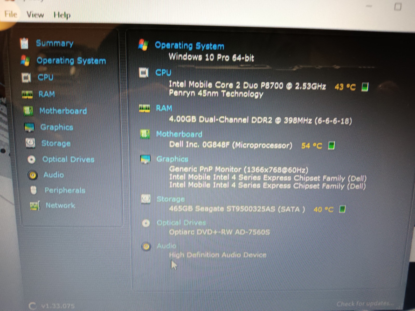 Dell Inspiron 1545/Core2duo P8700 2.53ghz/4gb/500gb/Windows 10 Pro/Vga/BT/15.6