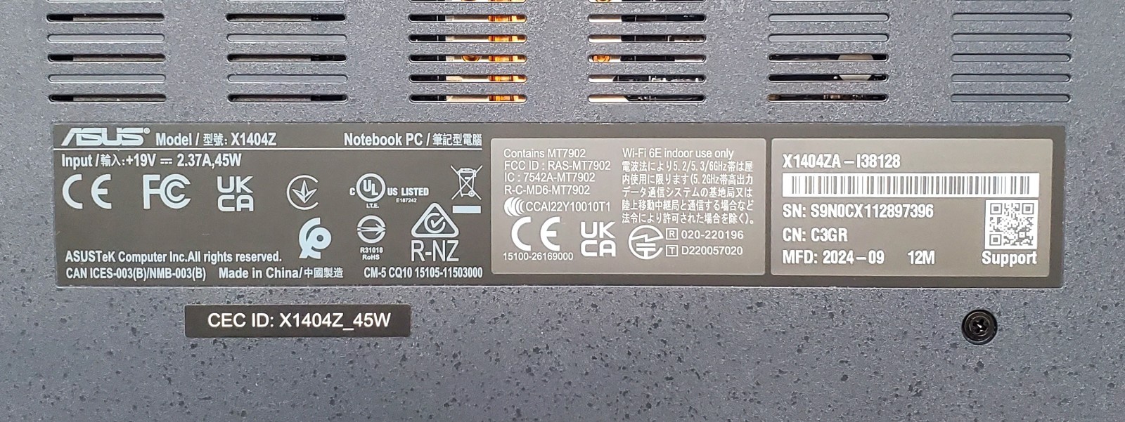 Asus Vivobook X1404Z/ 14″/ i3-1215U 1.2GHz/ 8GB RAM/ 128GB SSD/ Windows 11 Home