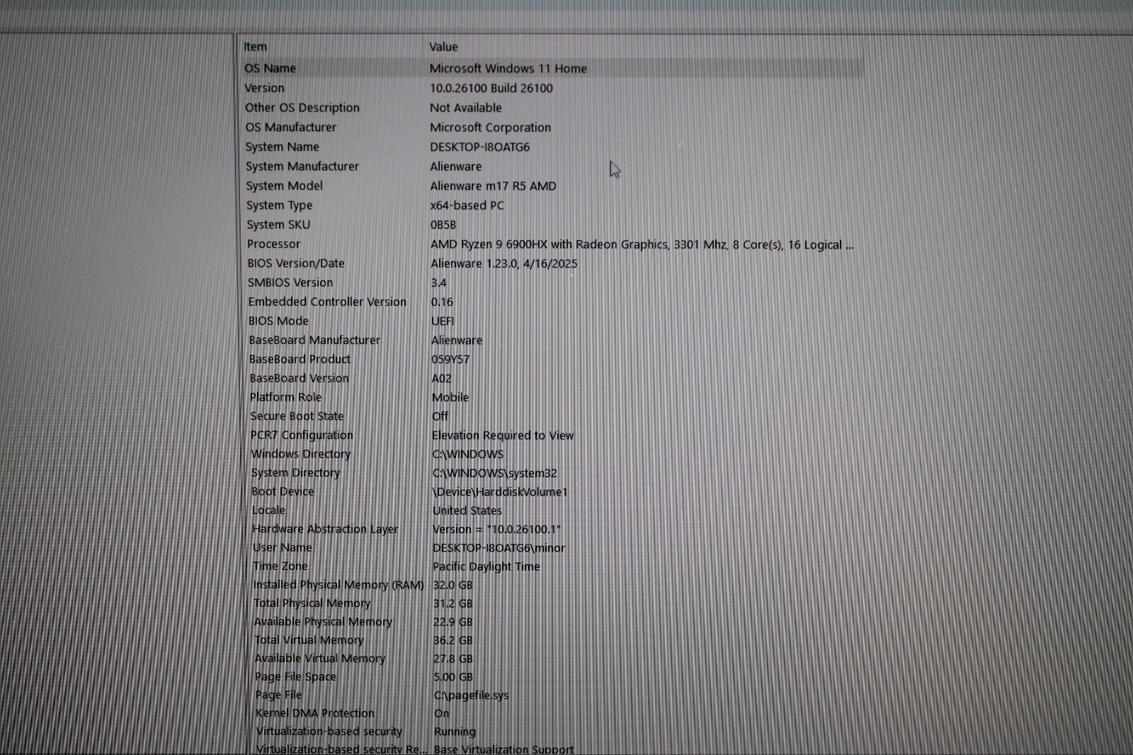 Alienware M17 R5 Gaming Laptop, 1TB SSD, Ryzen 9 6900HX, 32gb RAM, RTX 2080 GPU