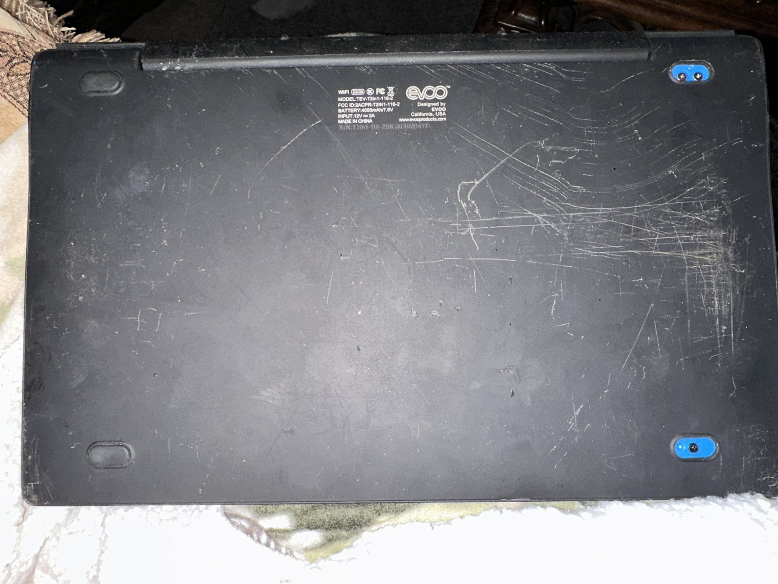 EVOO EV-C-116-1-BK Laptop 11.6″ HD Intel N3350 1.10GHz 32GB FOR PARTS