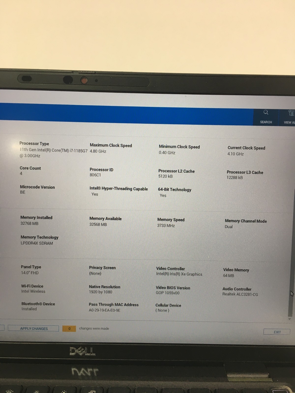 Dell Latitude 7420 14″ Laptop i7 1185G7 32GB 256GB NVMe Win11P