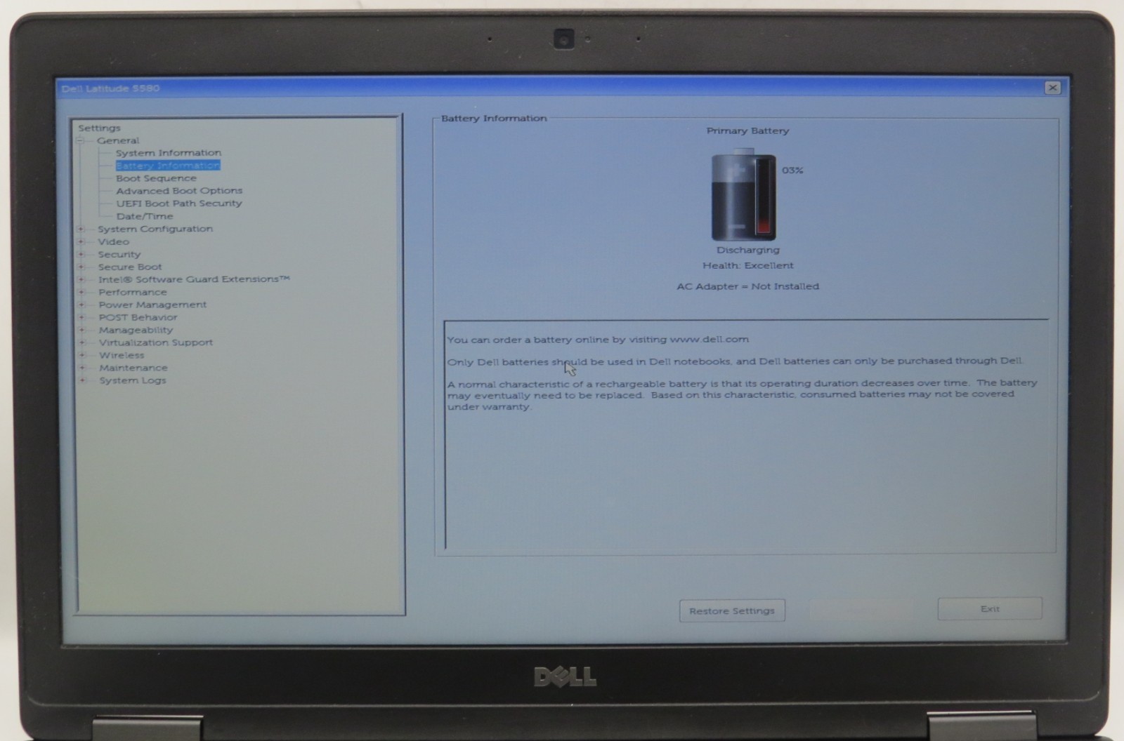 Dell Latitude 5580 _ i5-6440HQ @ 2.6 _ 8GB RAM _ No SSD / OS