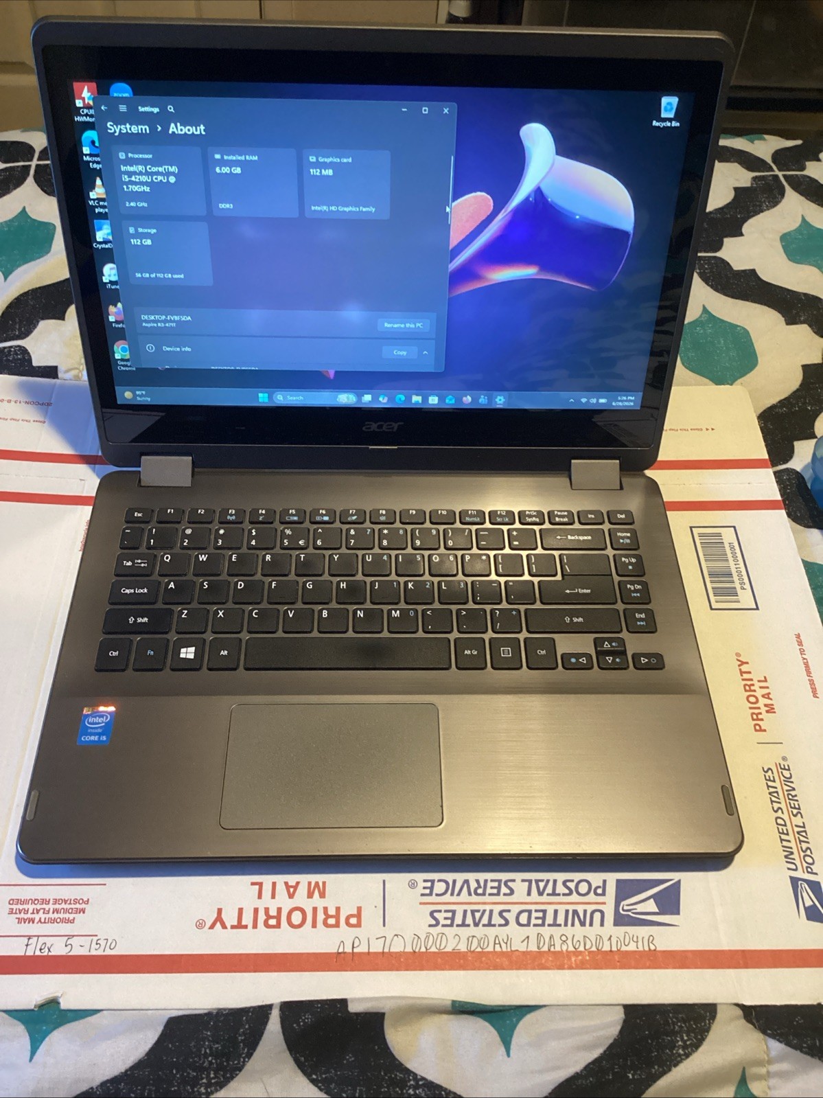 Acer Aspire R3-471T-5039 14″ Touch Laptop Intel Core i5-4210u 6gb Ram 120gb SSD
