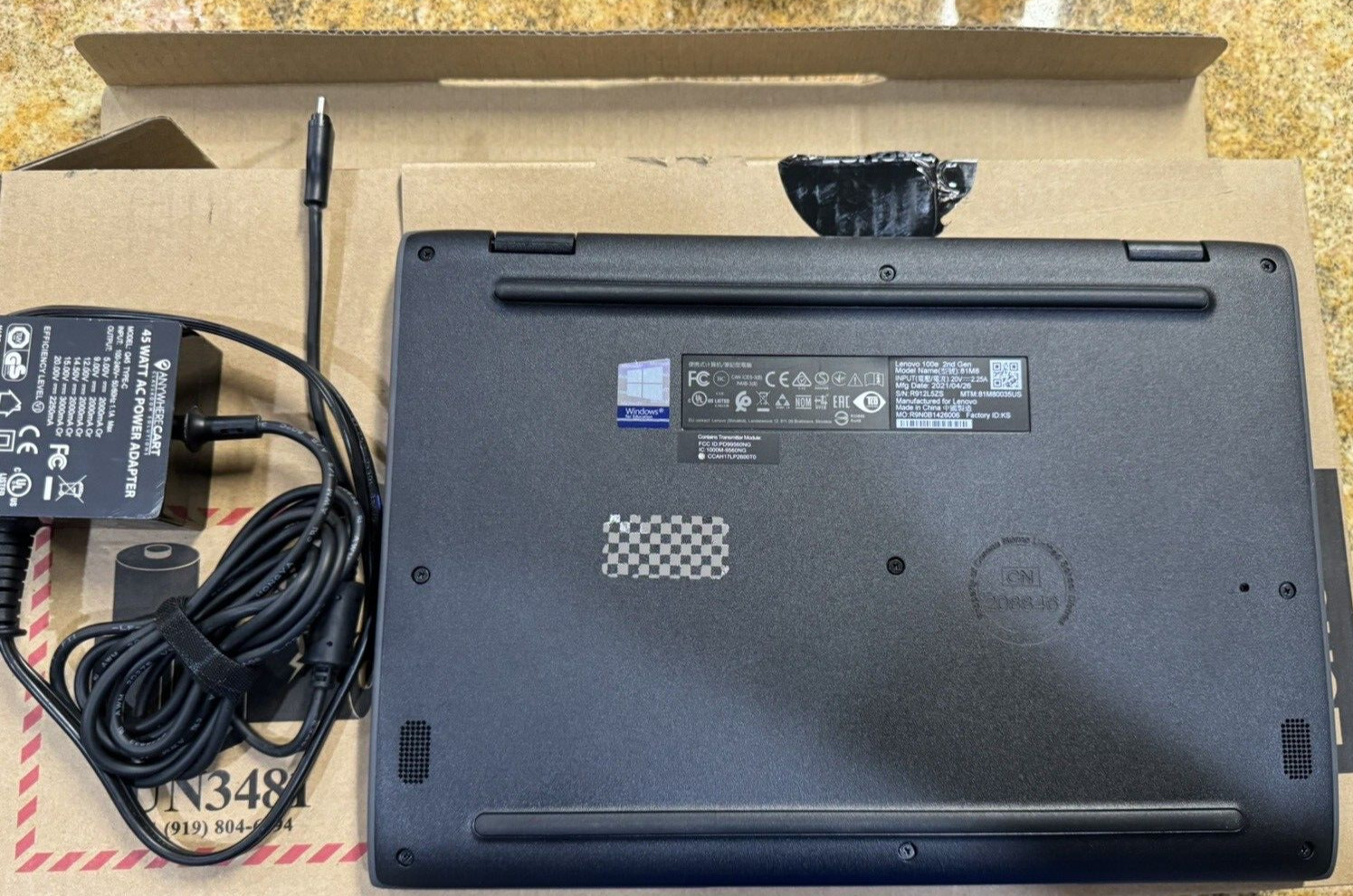NEW Lenovo 100e 2nd Gen. 81MB 11.5″ Intel Celeron 4020 4GB RAM64GB SSD Win 10Pro