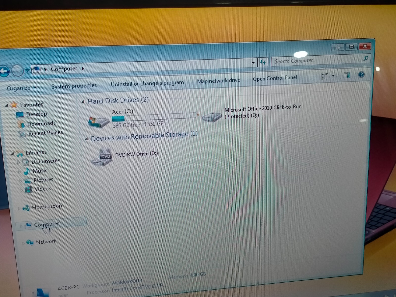 ACER ASPIRE 5742 SERIES PEW71 WINDOWS 7 HOME PREMIUM 4GB RAM 500GB HDD / I3