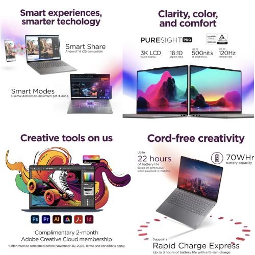 Lenovo Yoga Slim 7i Aura Edition 15.3″ Intel Ultra 7 256V 16GB RAM 1TB SSD W11H