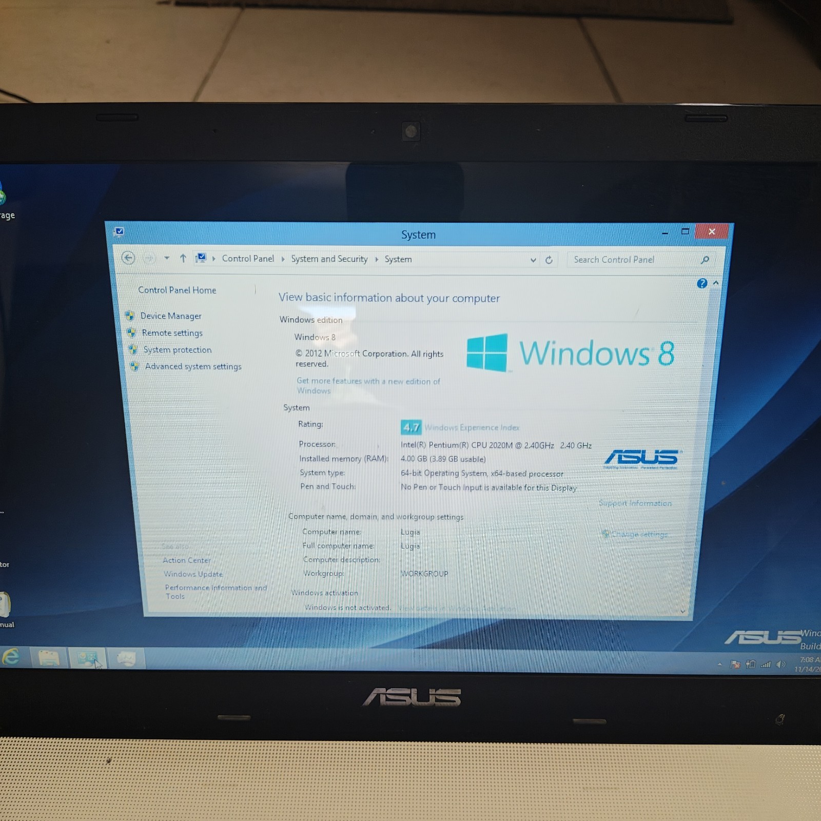 ASUS X501A AR5B125 15.6″ Win8 Laptop – 500GB HDD/4GB RAM – *READ DESC* #3932