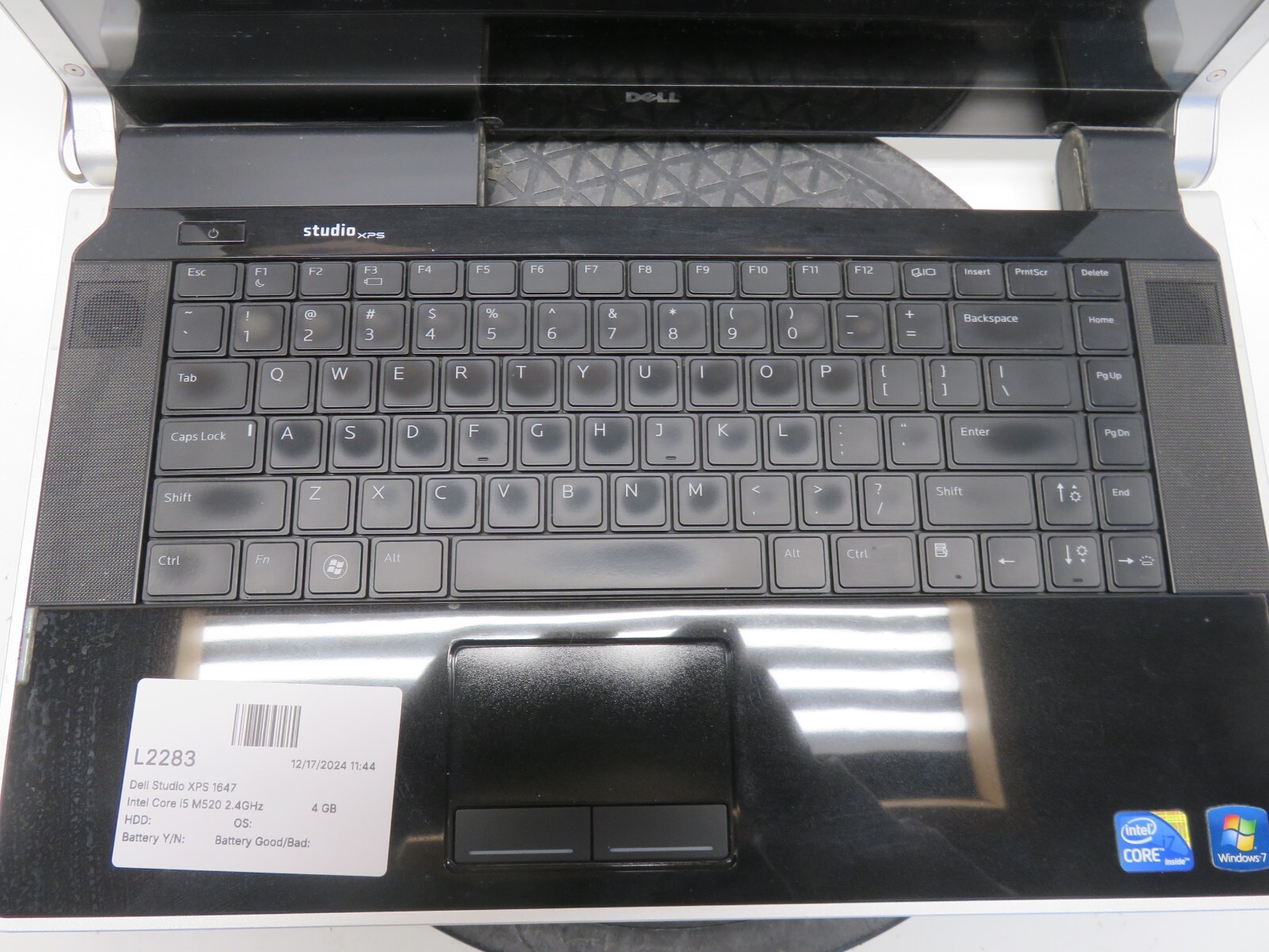 Dell Studio XPS 1647 Intel Core i5 M520 2.4GHz 4 GB NO HDD No Batt READ