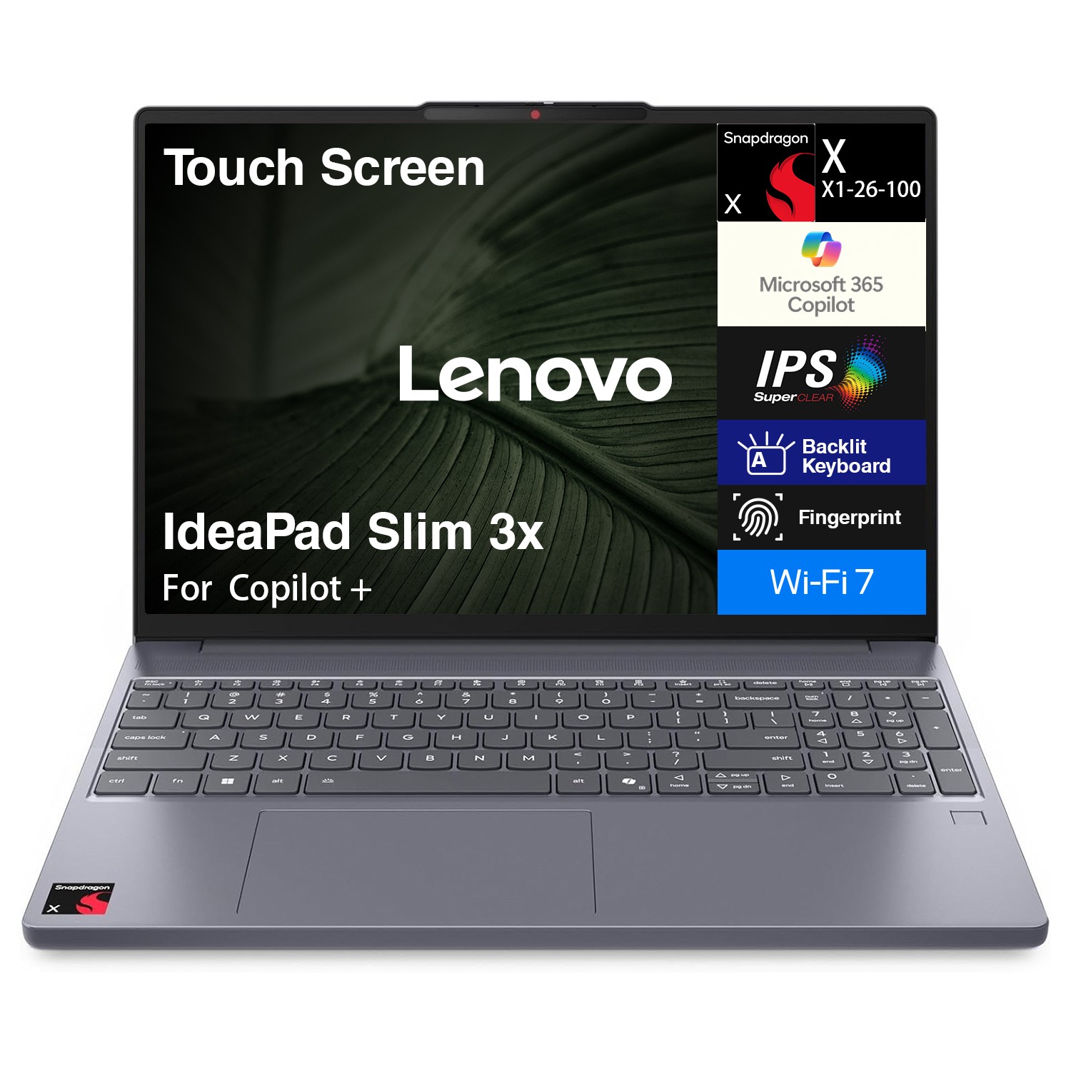 Lenovo IdeaPad Slim 3x 15.3″ Touch Snapdragon X X1-26-100 16GB 256GB SSD W11H