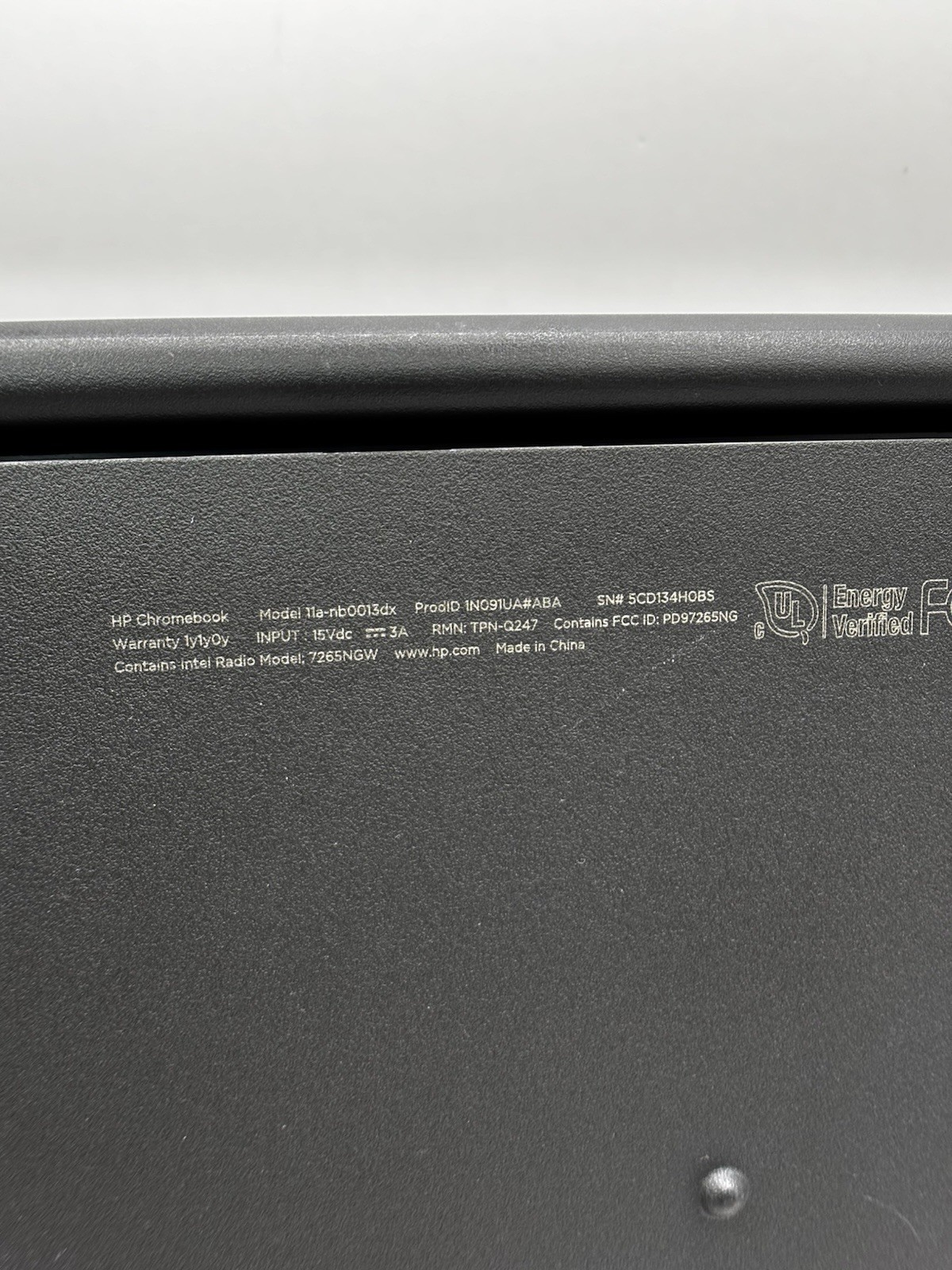 HP Chromebook Model 11A-NB0013DX 11.6 Intel Celeron N3350 4GB RAM 32GB ChromeOS