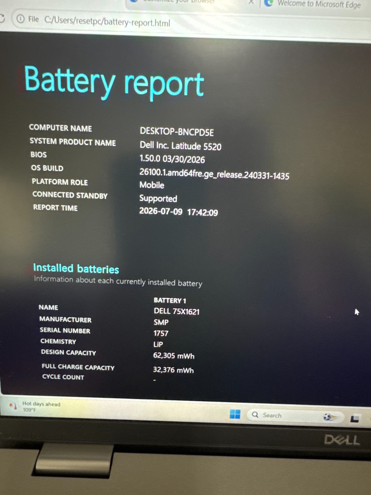 DELL Latitude 5520 i7 11th Gen., 477Gb Storage, 16GB Ram, No power adapter.