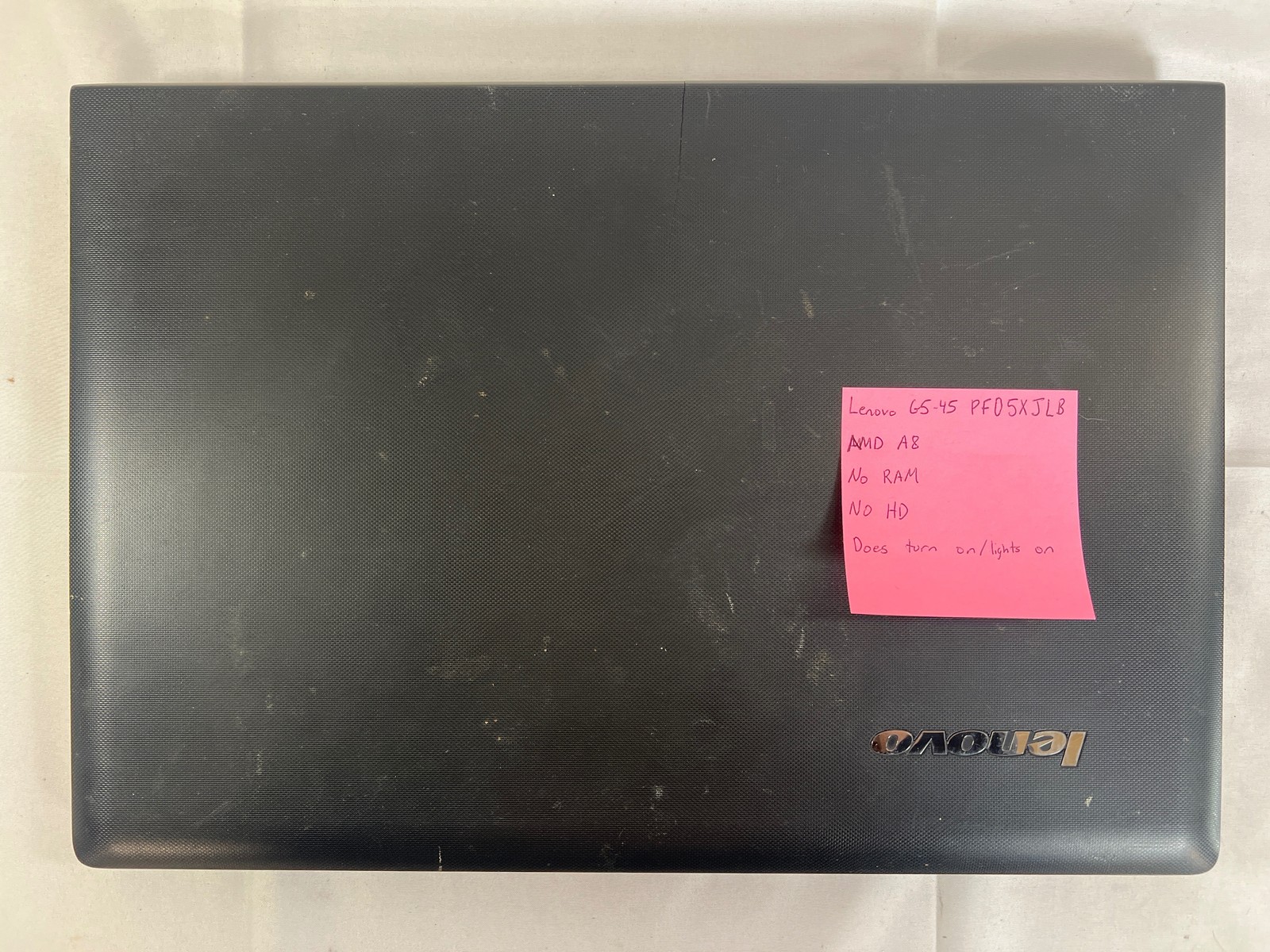 Lenovo G50-45 AMD A8-6410 No Ram No Drive No POST, but responds to power 15.6″
