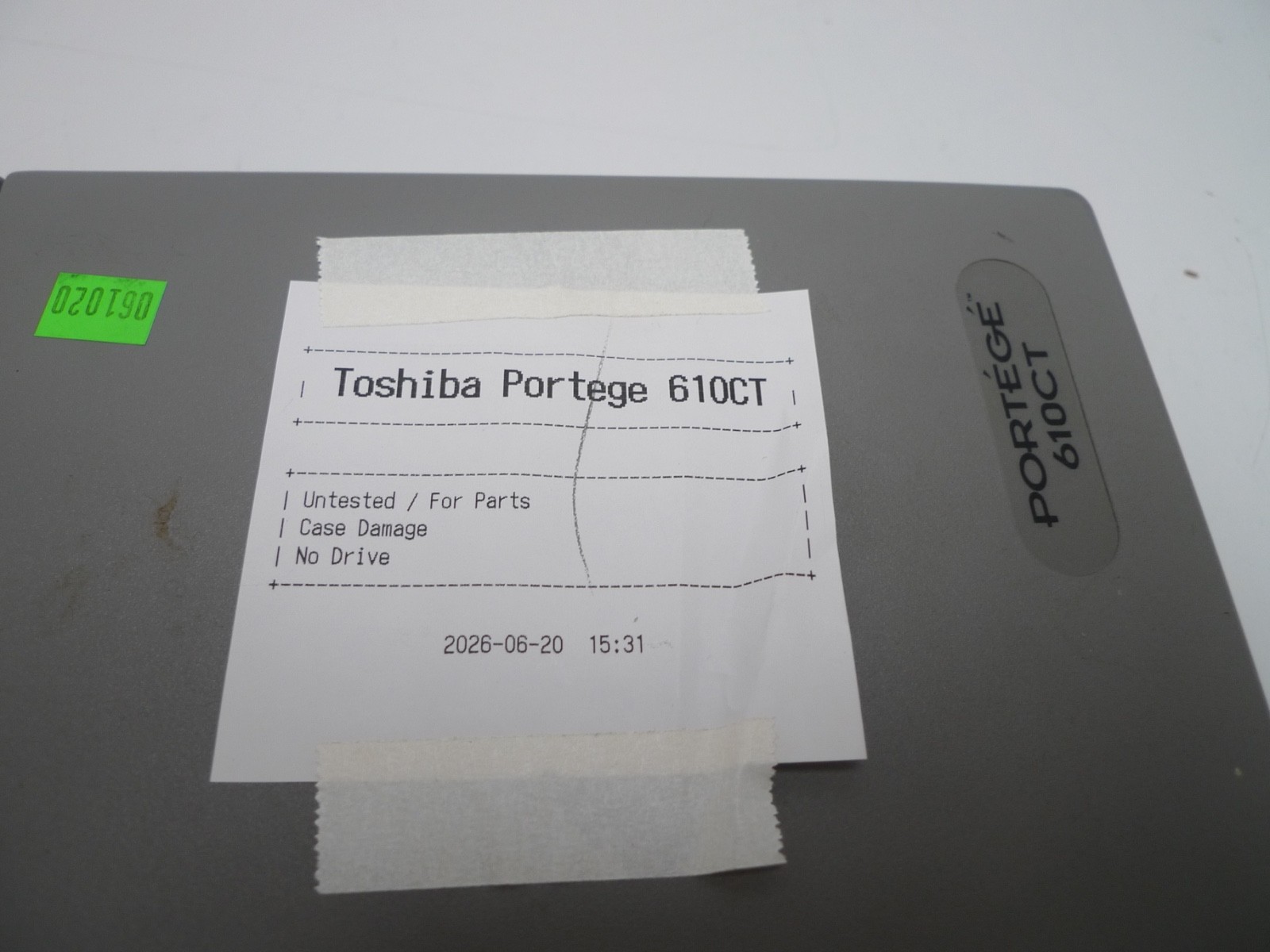 Toshiba Portégé 610CT Laptop #PA1123U-XT | No Drive, Case Wear, Untested, As-Is
