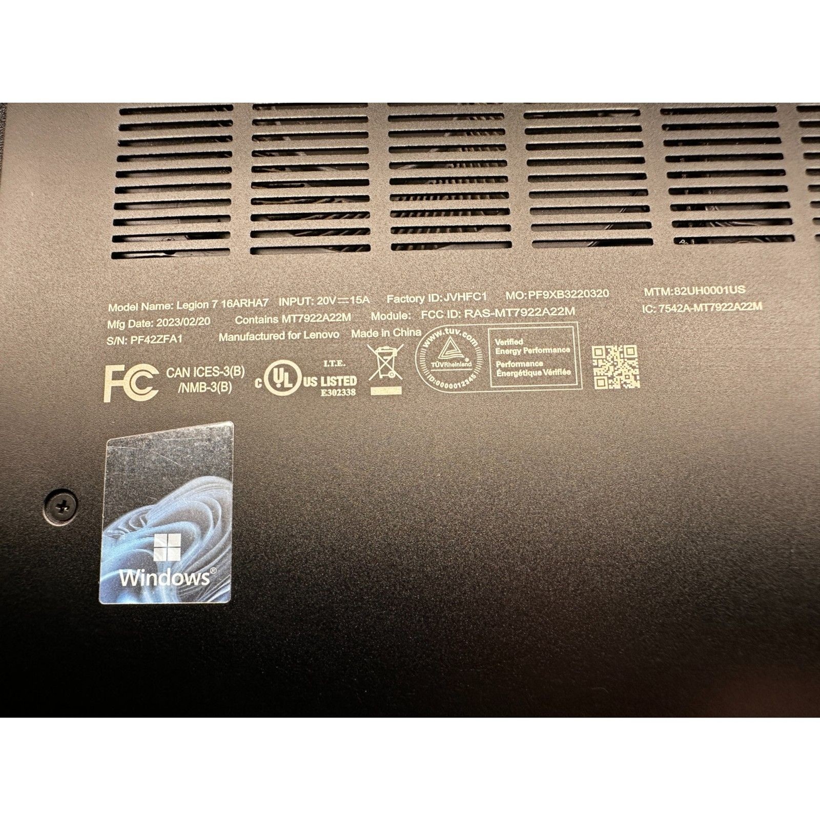 Lenovo Legion 7 16ARHA7 Ryzen 9 6900HX 32GB 2TB RX 6850M XT 16″