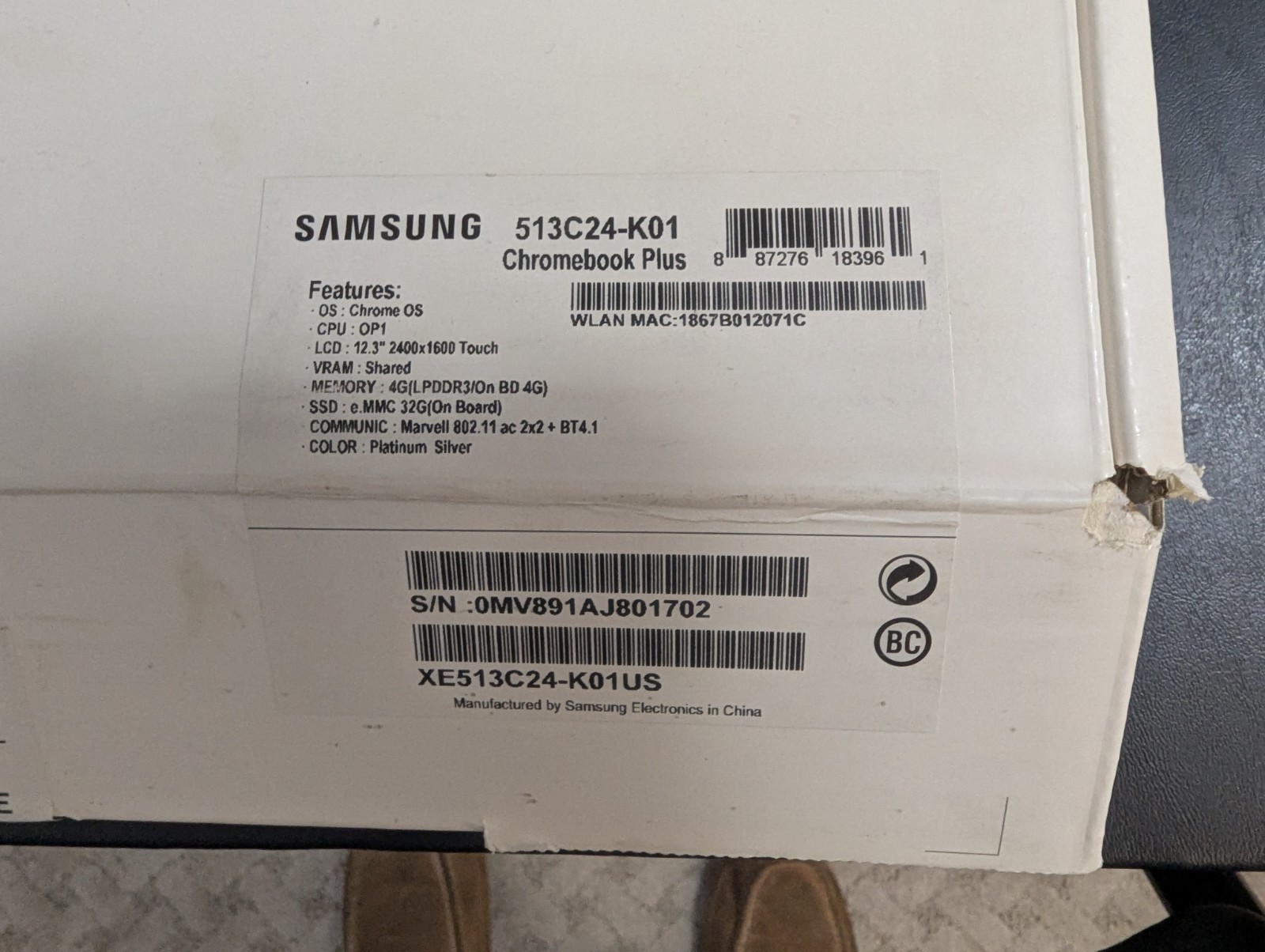 SAMSUNG Chromebook Plus (513C24-K01) 12.3″ (2400×1600) 2-in-1 with new battery