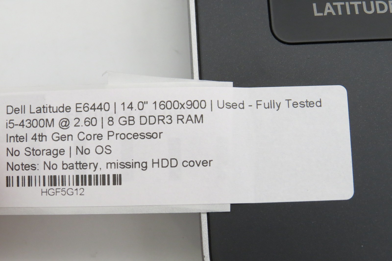 Dell Latitude E6440-14″-i5-4300M@2.6GHz-8GB RAM-NO STRG/NO BATT/NO OS *READ*