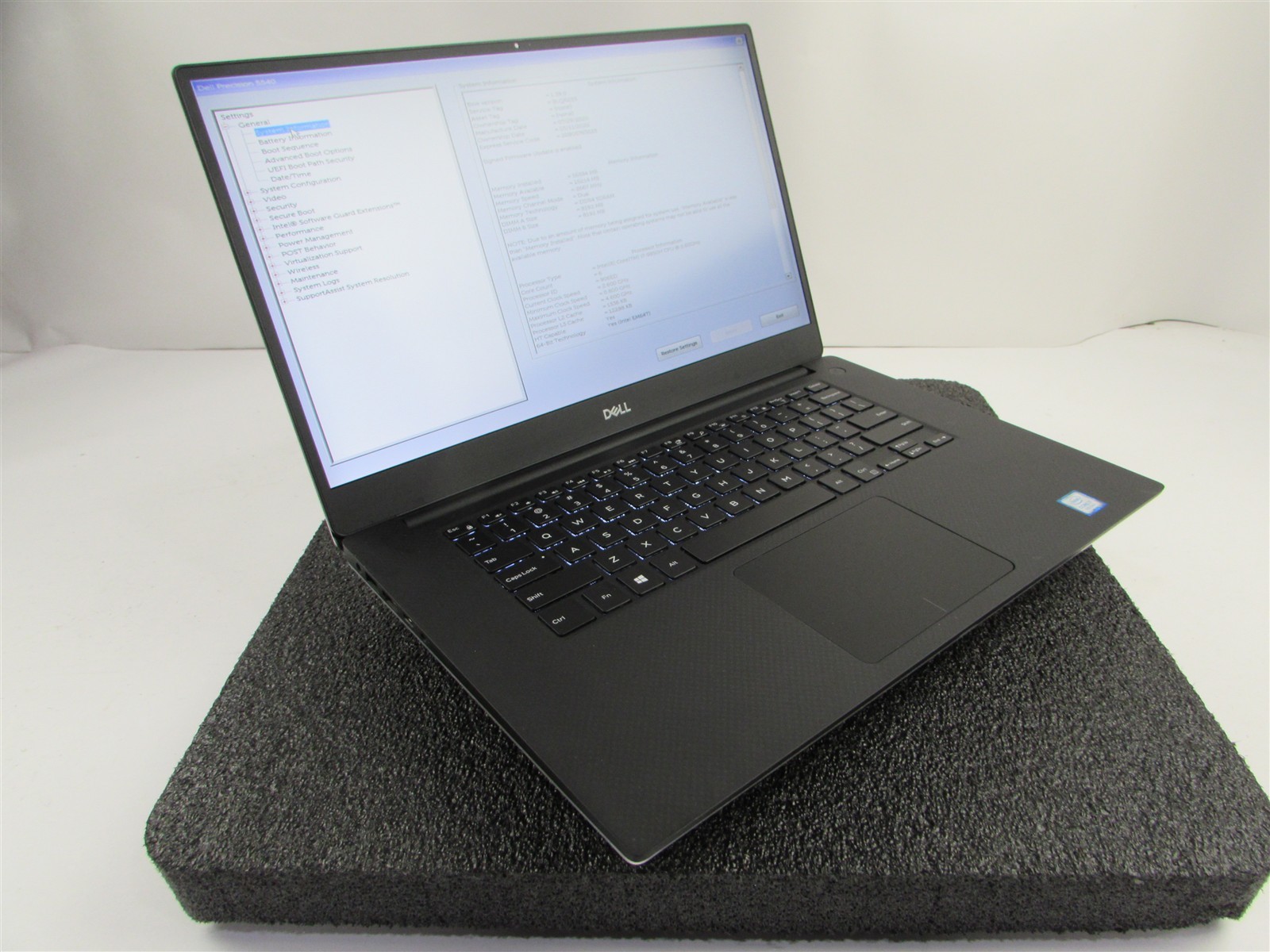 DELL PRECISION 5540 1920X1080 FHD I7-9850H 512GB SSD 32GB RAM T2000 NO O.S